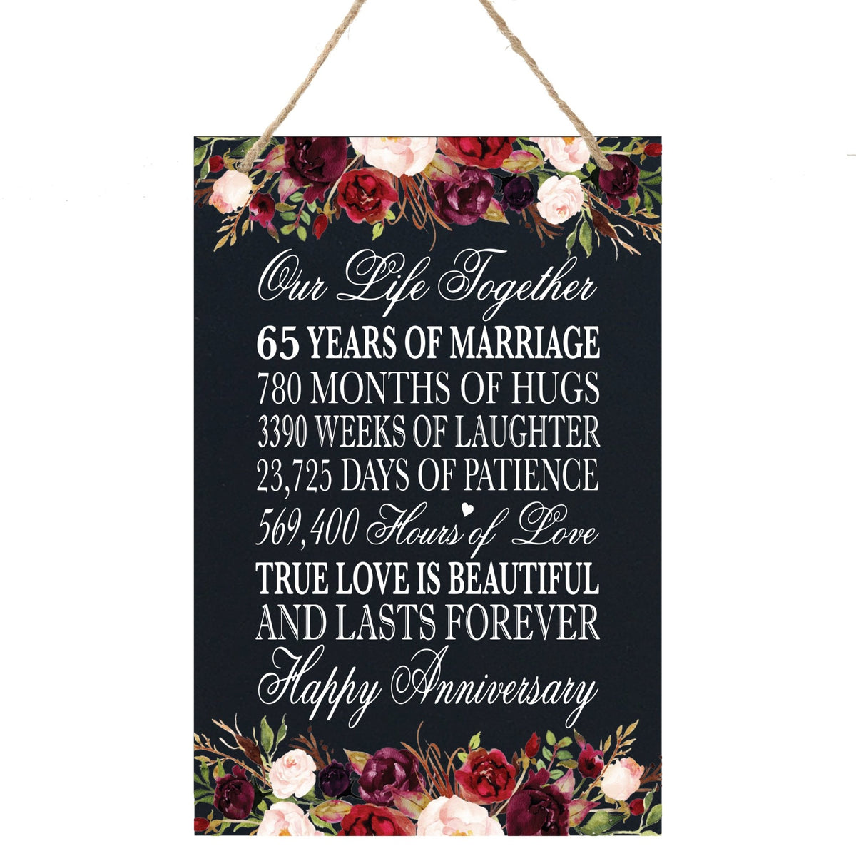 Anniversary Sign with Rope for Hanging - LifeSong Milestones
