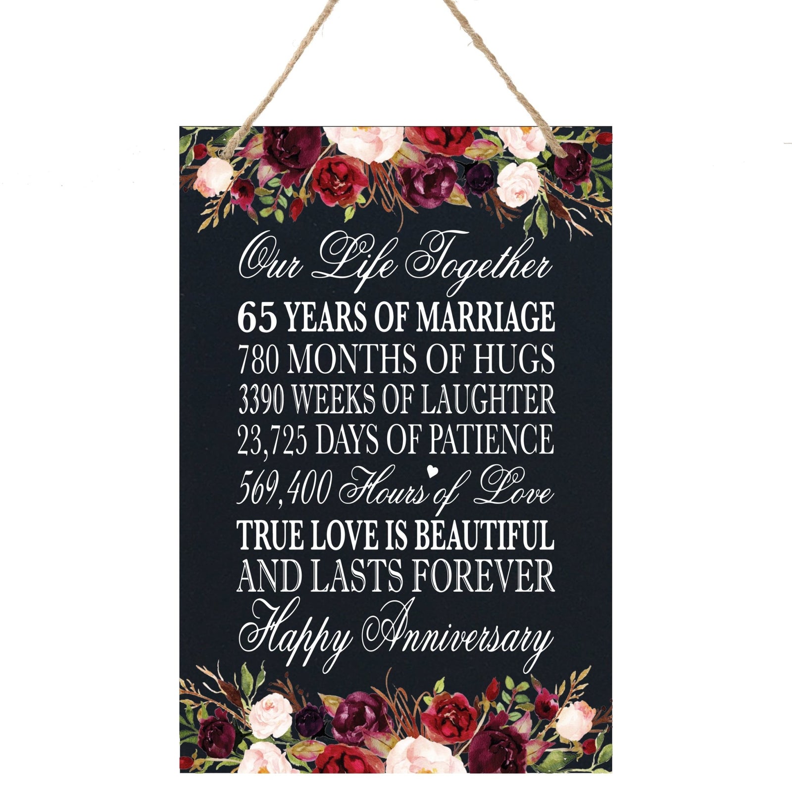 Anniversary Sign with Rope for Hanging - LifeSong Milestones