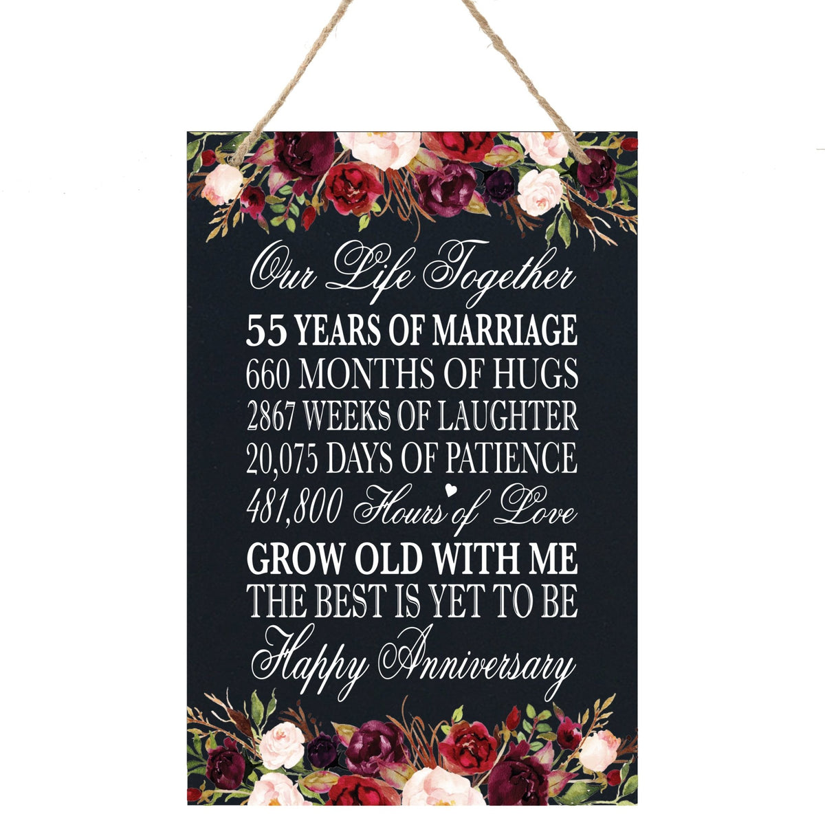 Anniversary Sign with Rope for Hanging - LifeSong Milestones