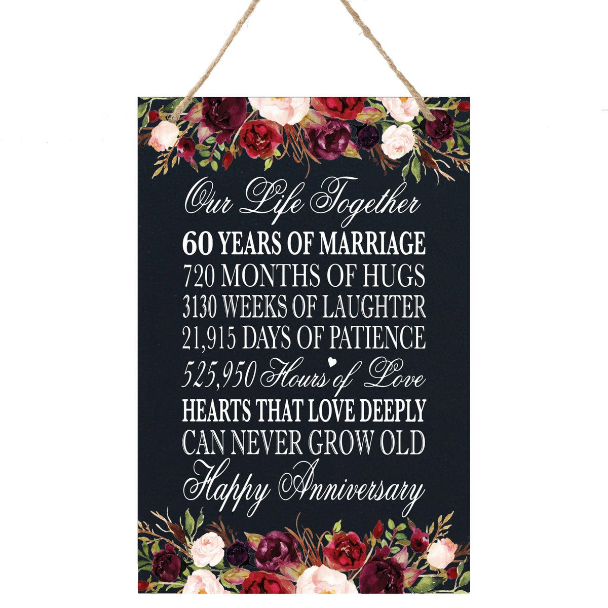 Anniversary Sign with Rope for Hanging - LifeSong Milestones
