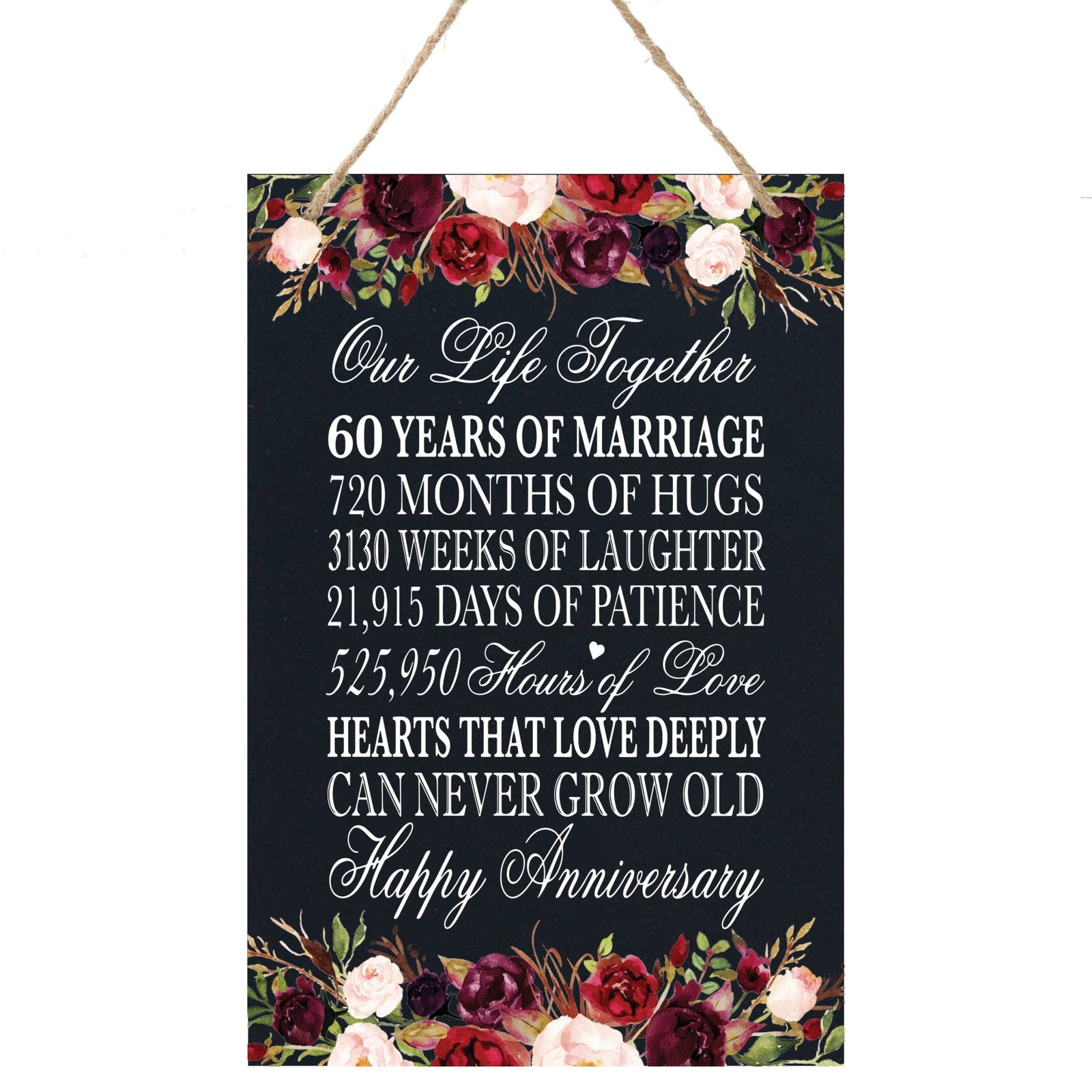Anniversary Sign with Rope for Hanging - LifeSong Milestones