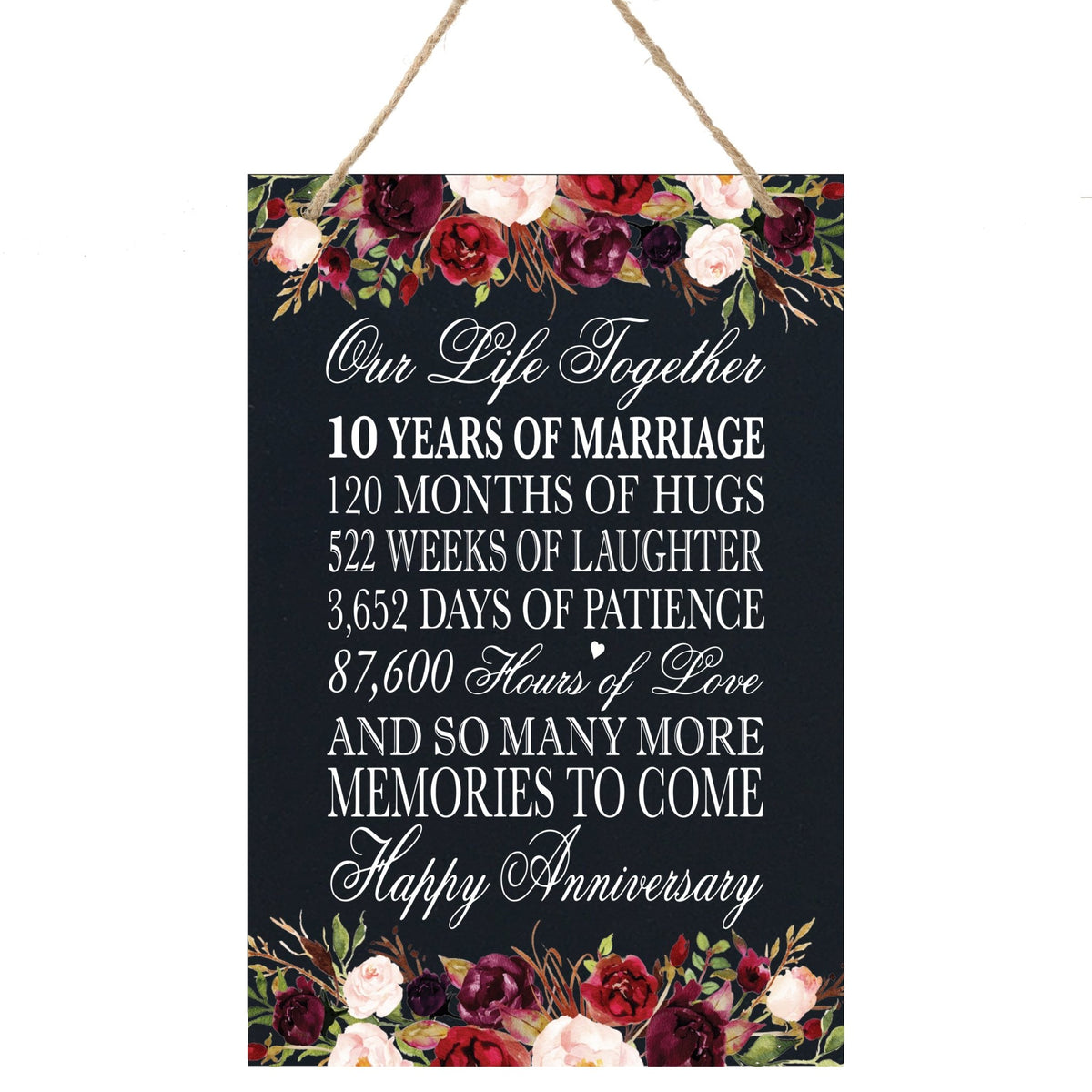 Anniversary Sign with Rope for Hanging - LifeSong Milestones