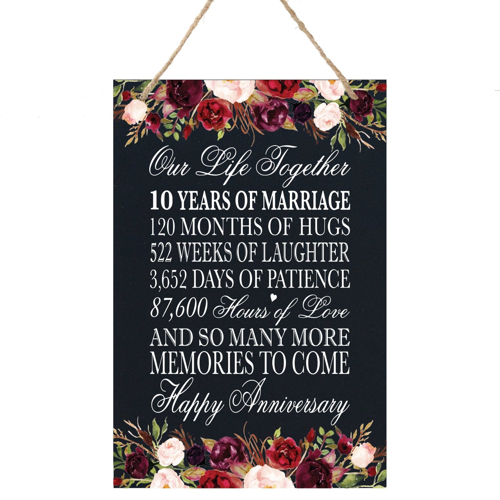 Anniversary Sign with Rope for Hanging - LifeSong Milestones