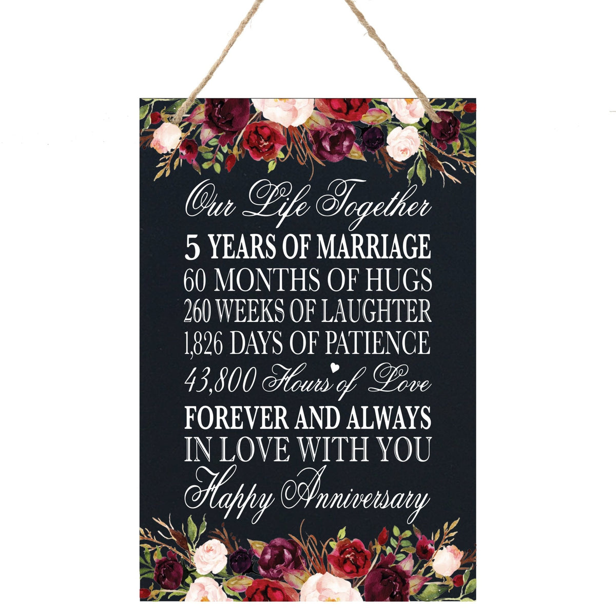 Anniversary Sign with Rope for Hanging - LifeSong Milestones