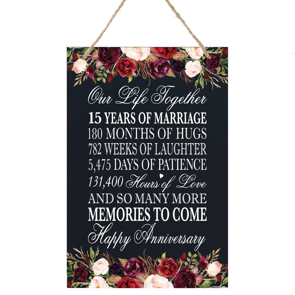 Anniversary Sign with Rope for Hanging - LifeSong Milestones