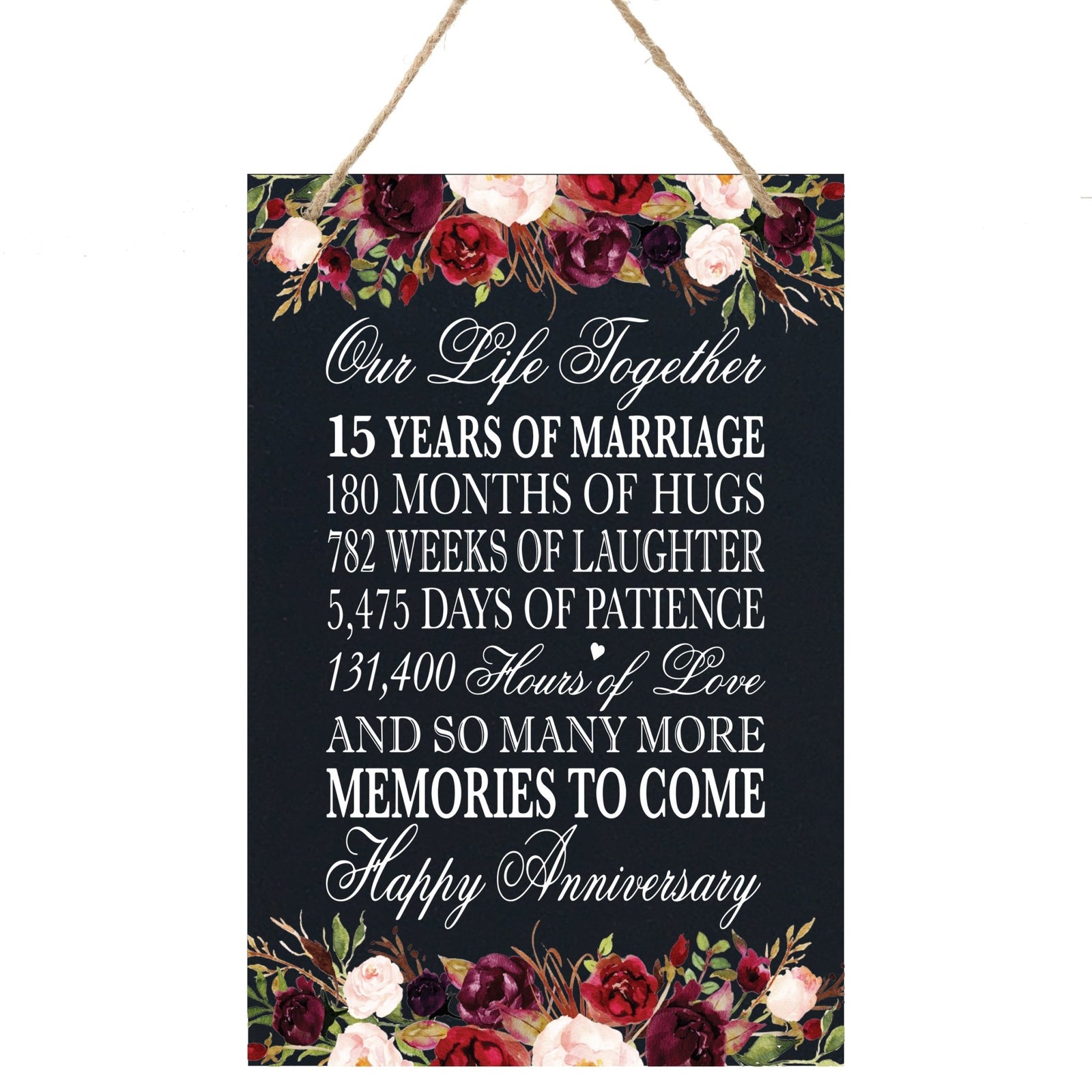 Anniversary Sign with Rope for Hanging - LifeSong Milestones