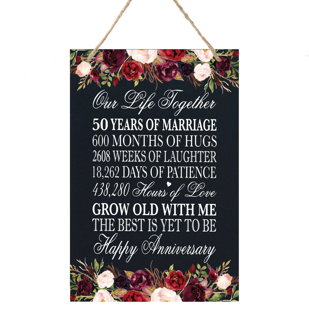 Anniversary Sign with Rope for Hanging - LifeSong Milestones