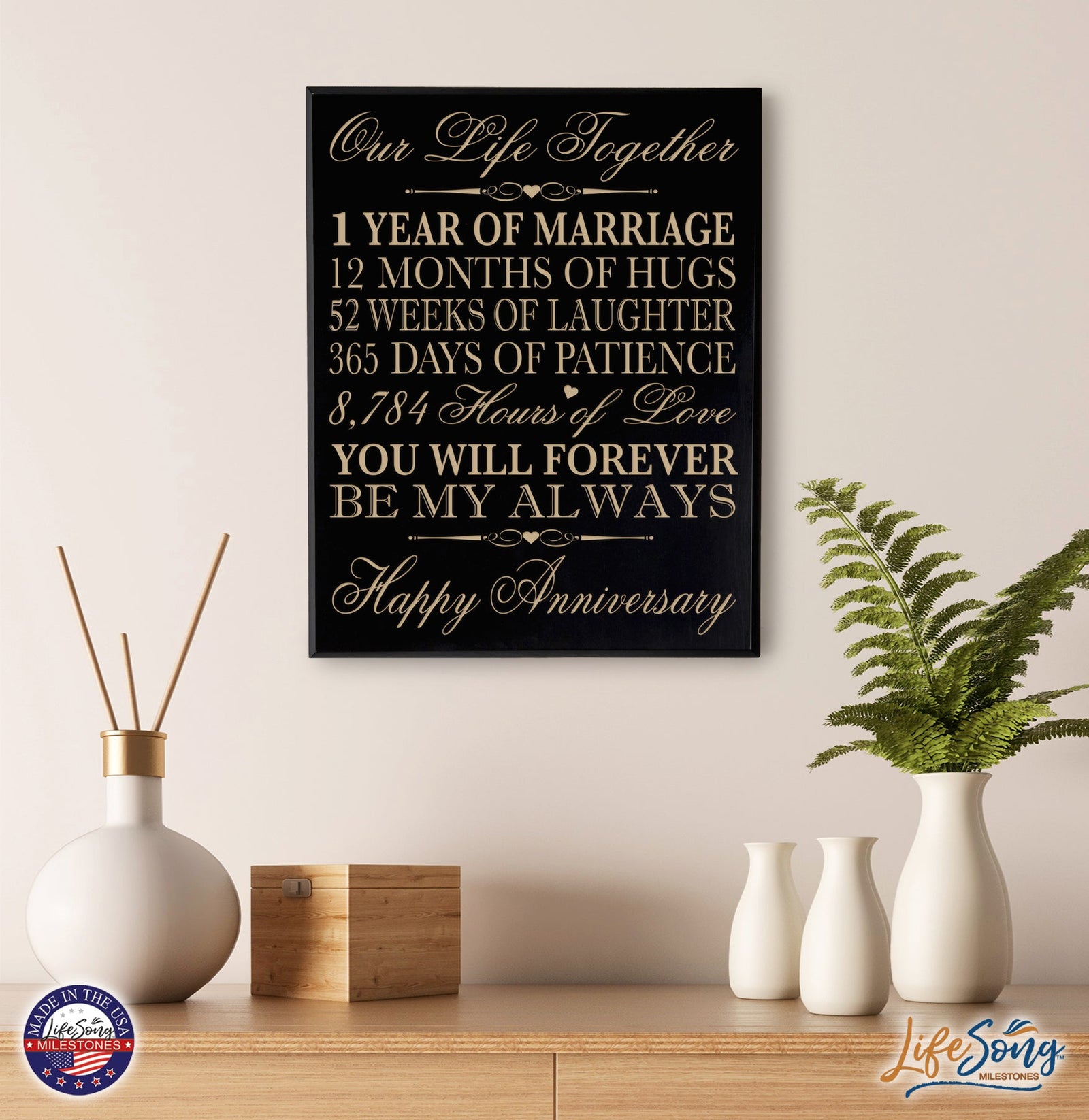 Anniversary Wall Plaque - Our Life Together - LifeSong Milestones