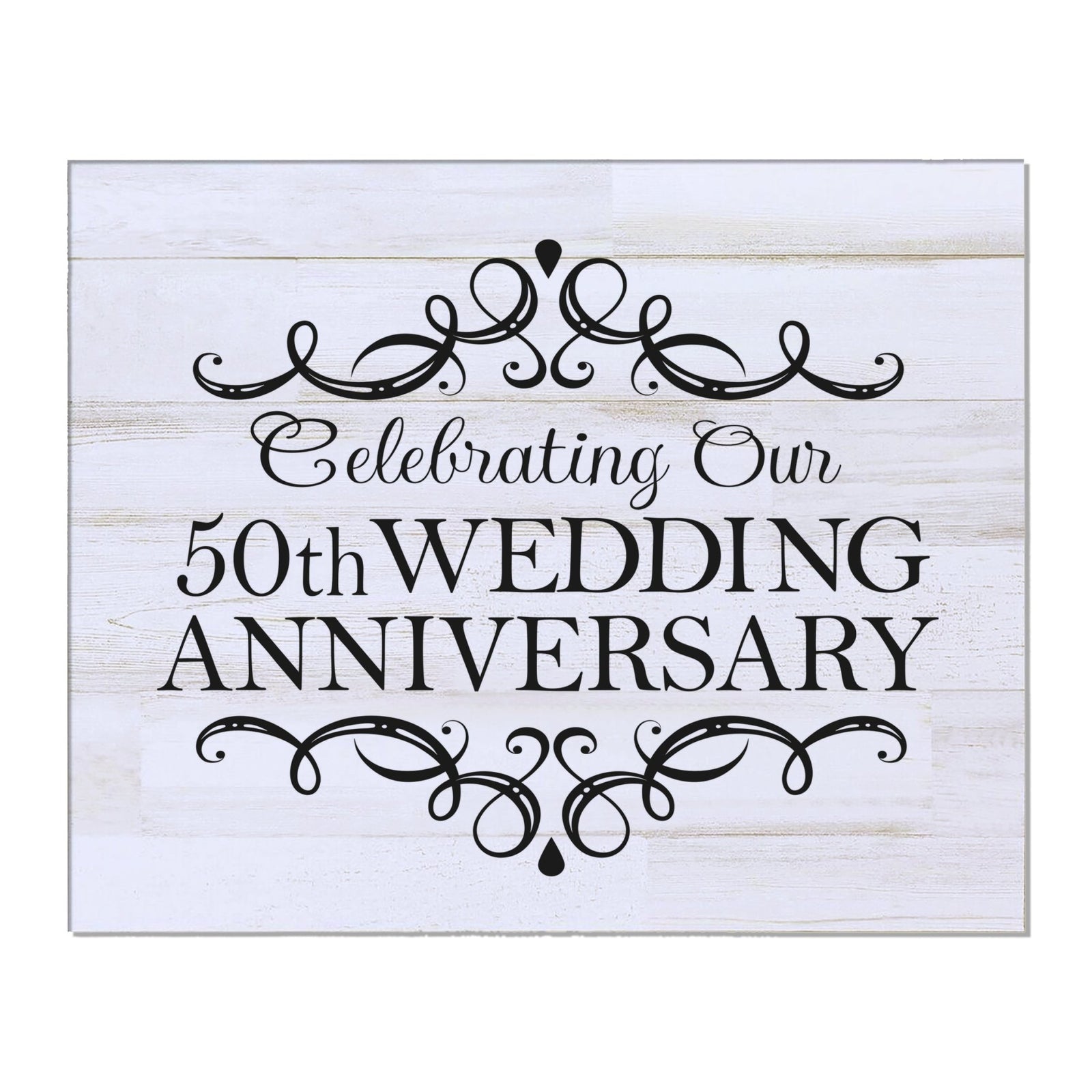 Anniversary White Distressed Wall Plaque - LifeSong Milestones