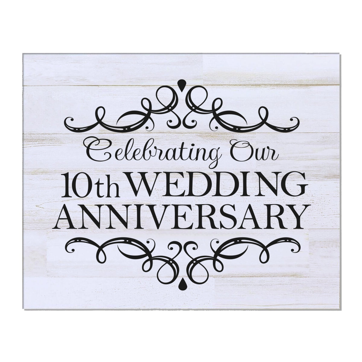 Anniversary White Distressed Wall Plaque - LifeSong Milestones