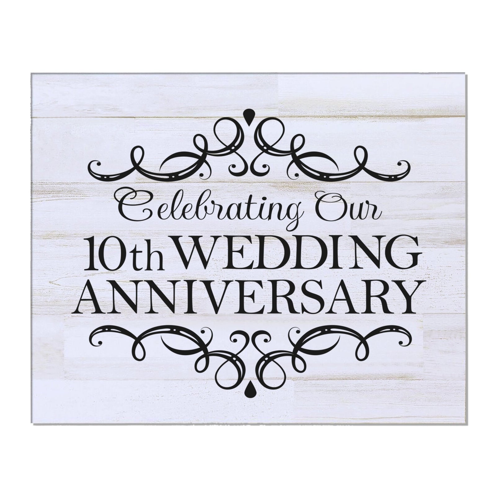 Anniversary White Distressed Wall Plaque - LifeSong Milestones