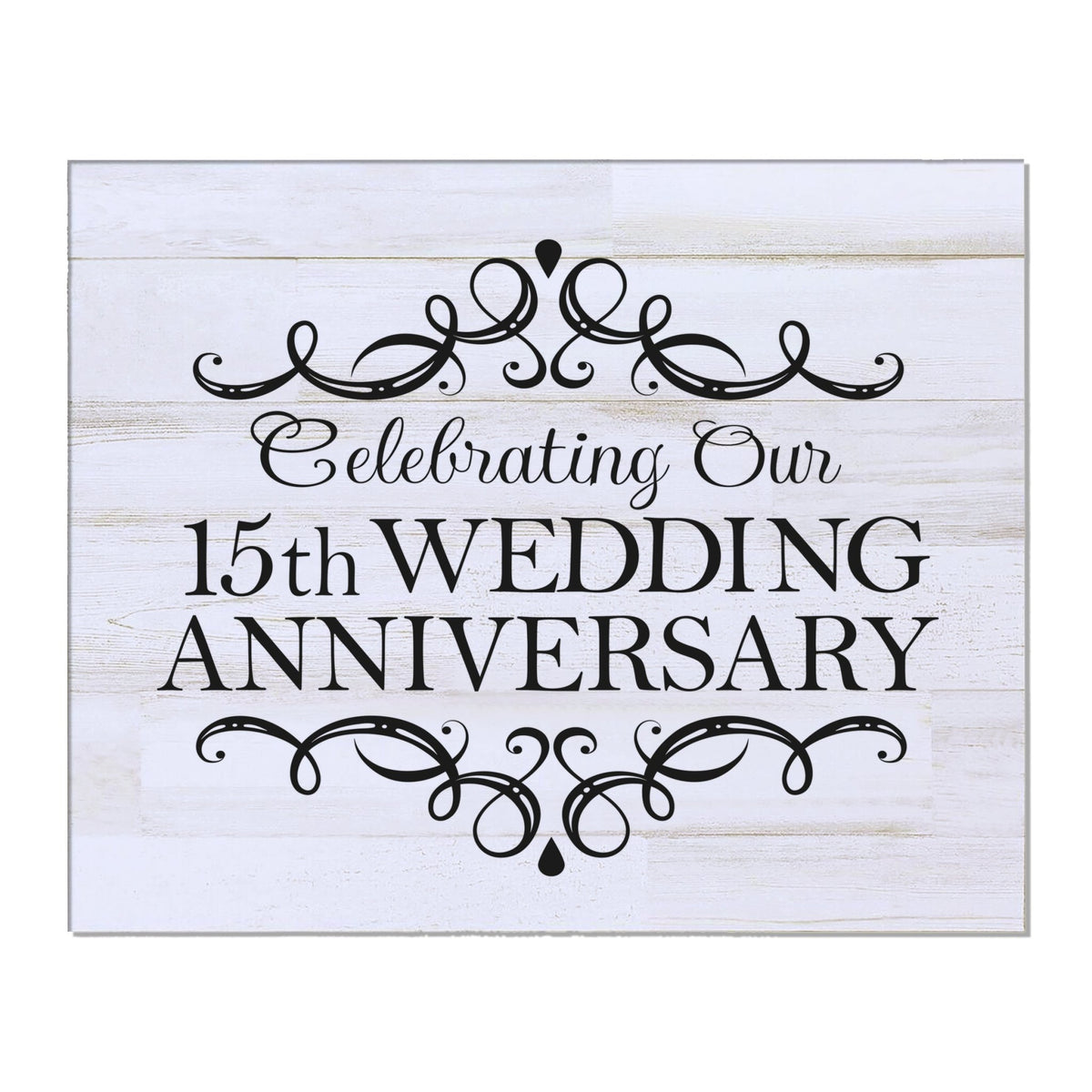Anniversary White Distressed Wall Plaque - LifeSong Milestones