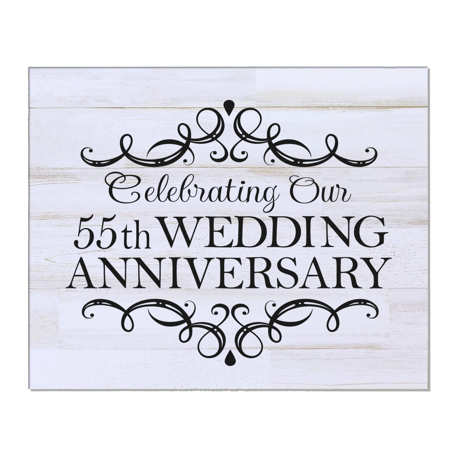 Anniversary White Distressed Wall Plaque - LifeSong Milestones