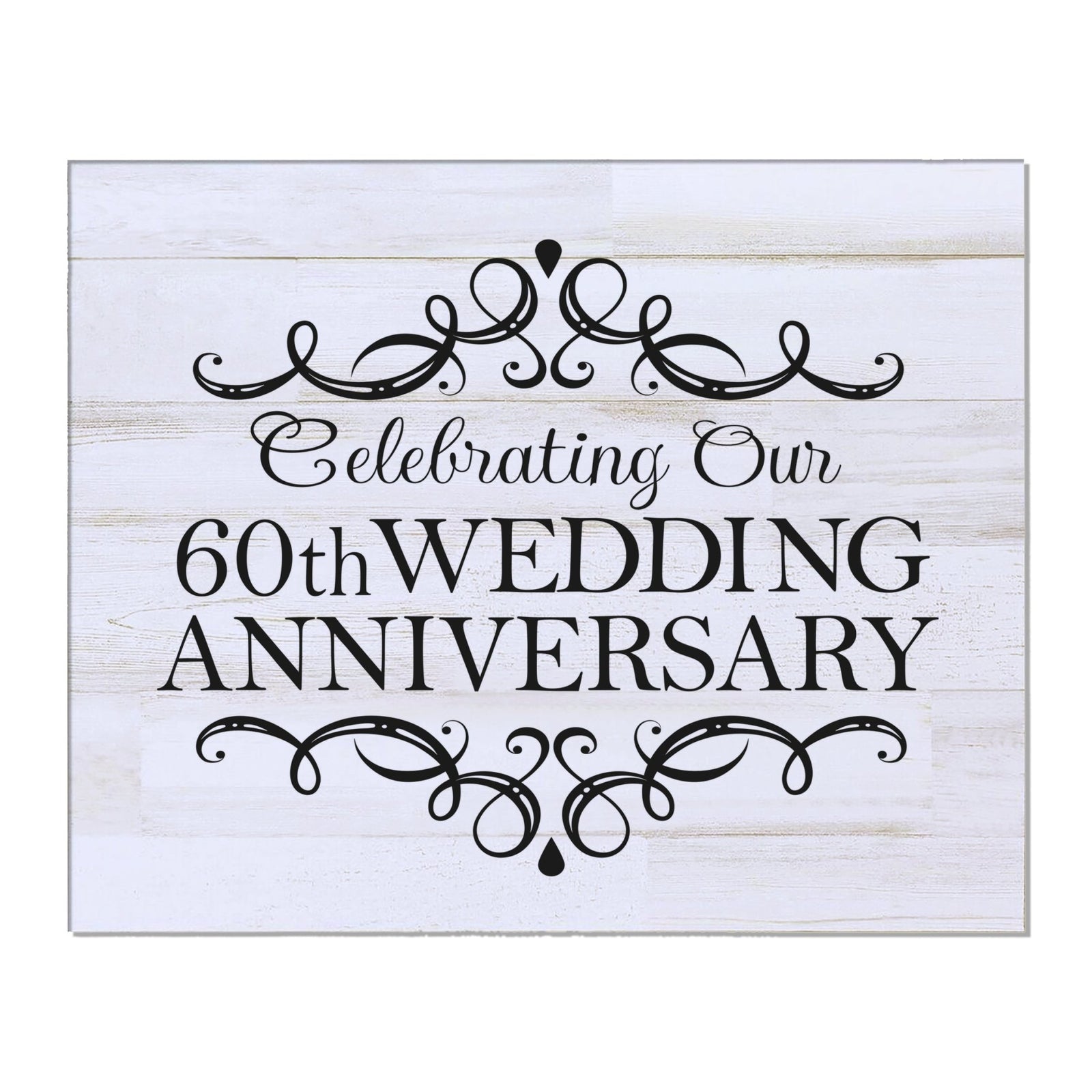 Anniversary White Distressed Wall Plaque - LifeSong Milestones
