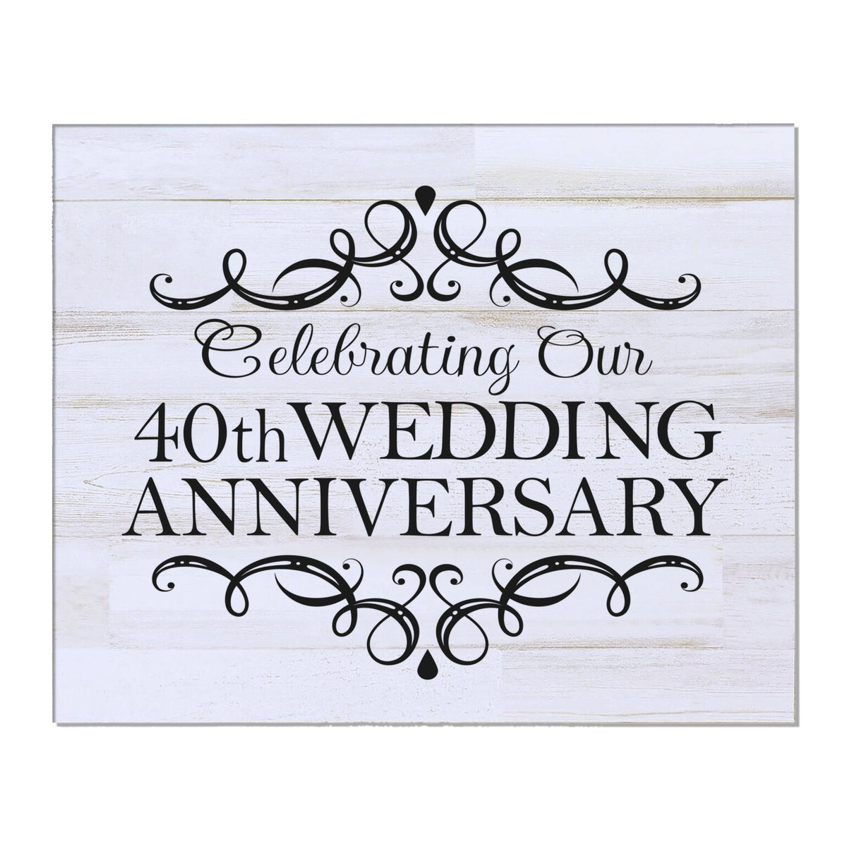 Anniversary White Distressed Wall Plaque - LifeSong Milestones