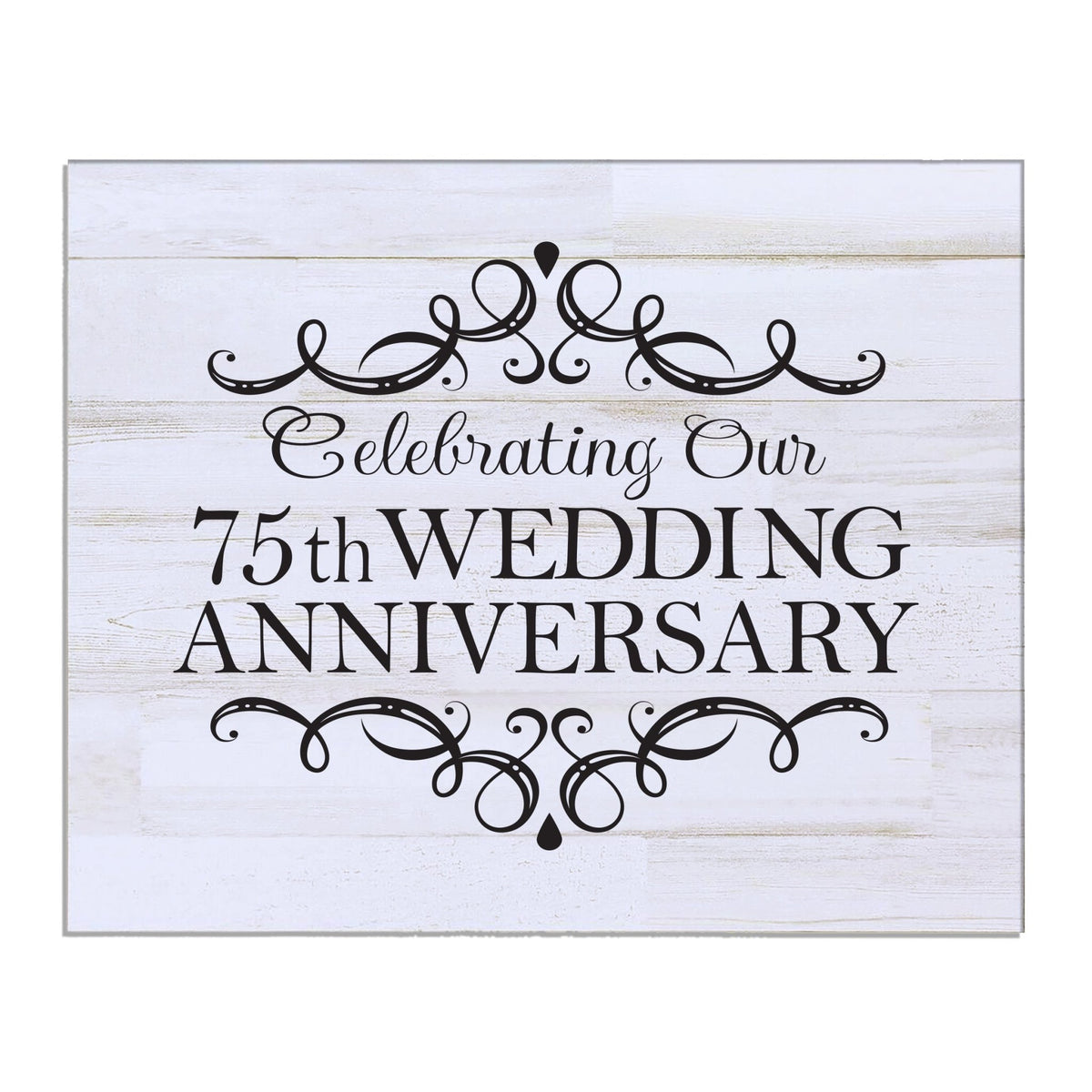 Anniversary White Distressed Wall Plaque - LifeSong Milestones