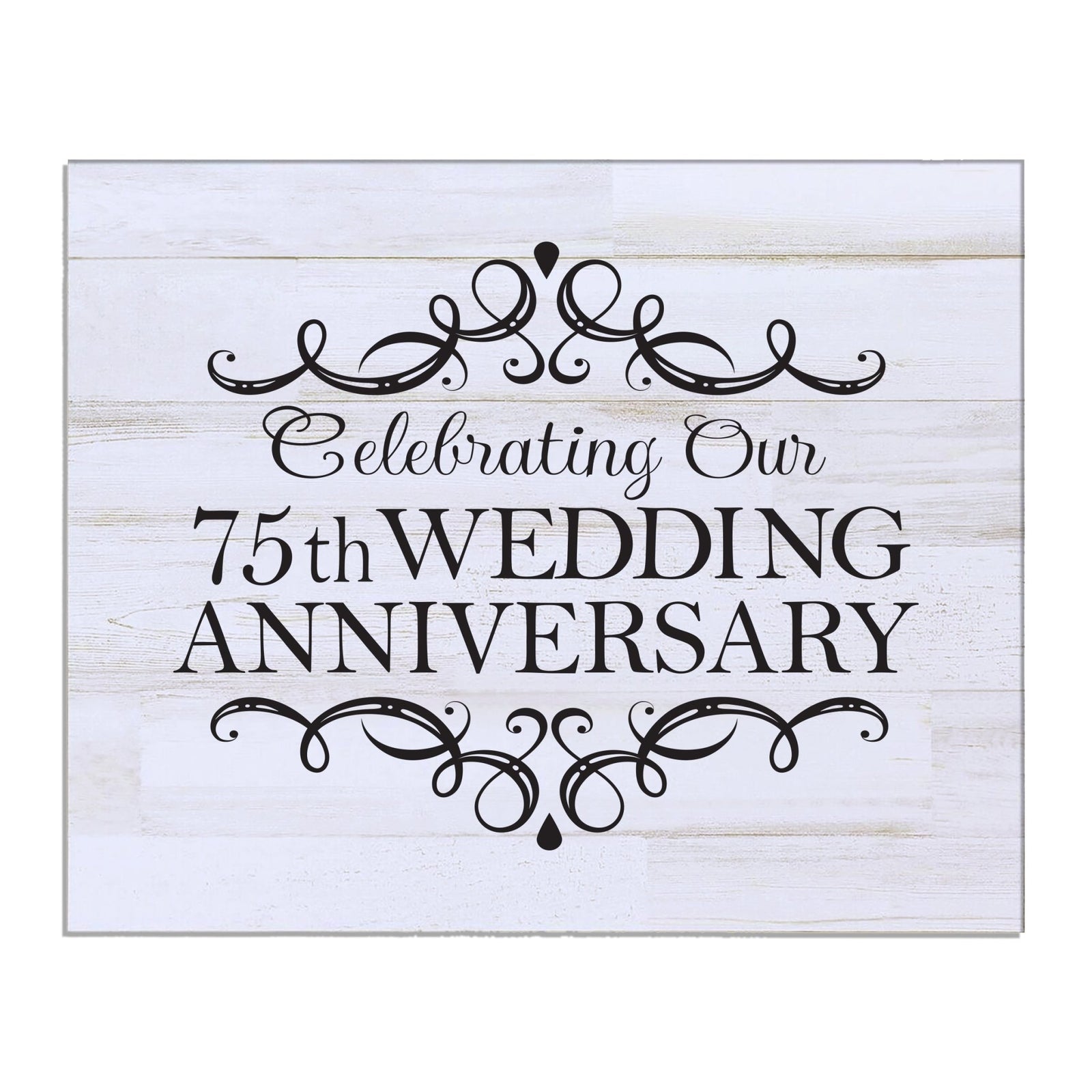 Anniversary White Distressed Wall Plaque - LifeSong Milestones