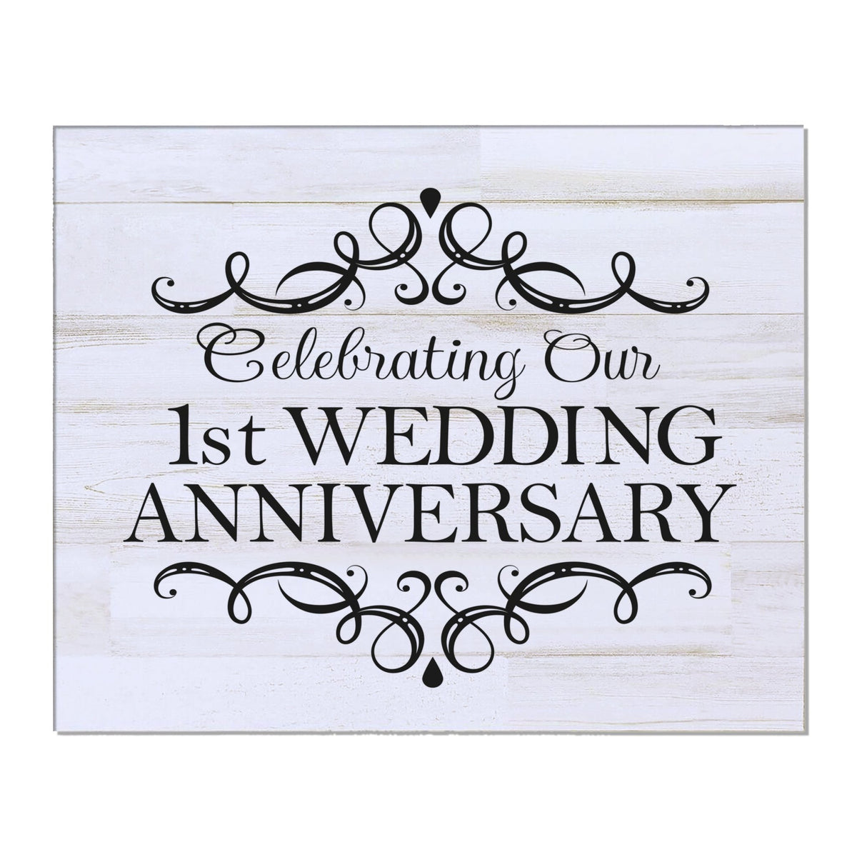 Anniversary White Distressed Wall Plaque - LifeSong Milestones