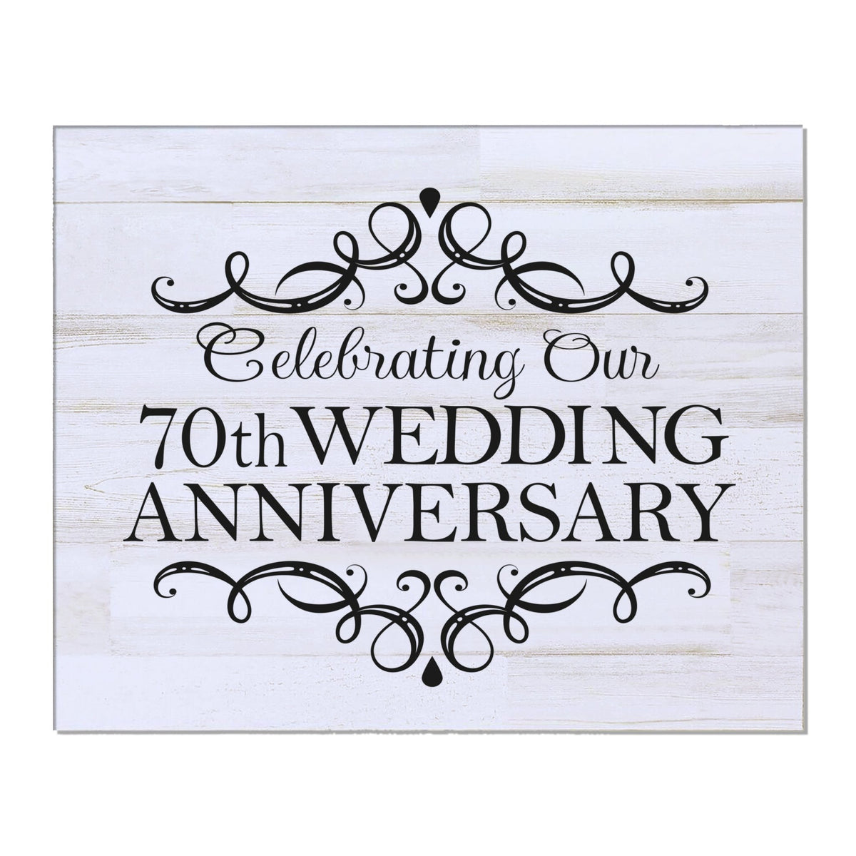 Anniversary White Distressed Wall Plaque - LifeSong Milestones