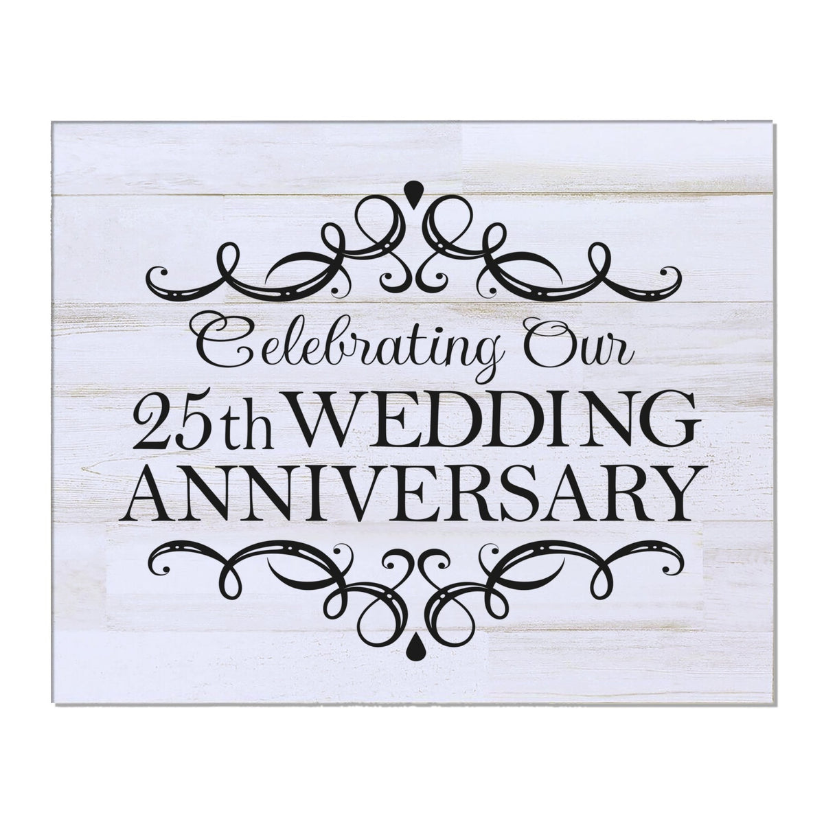 Anniversary White Distressed Wall Plaque - LifeSong Milestones