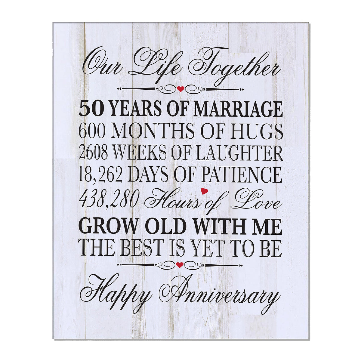 Anniversary White Distressed Wall Plaque - Our Life Together - LifeSong Milestones