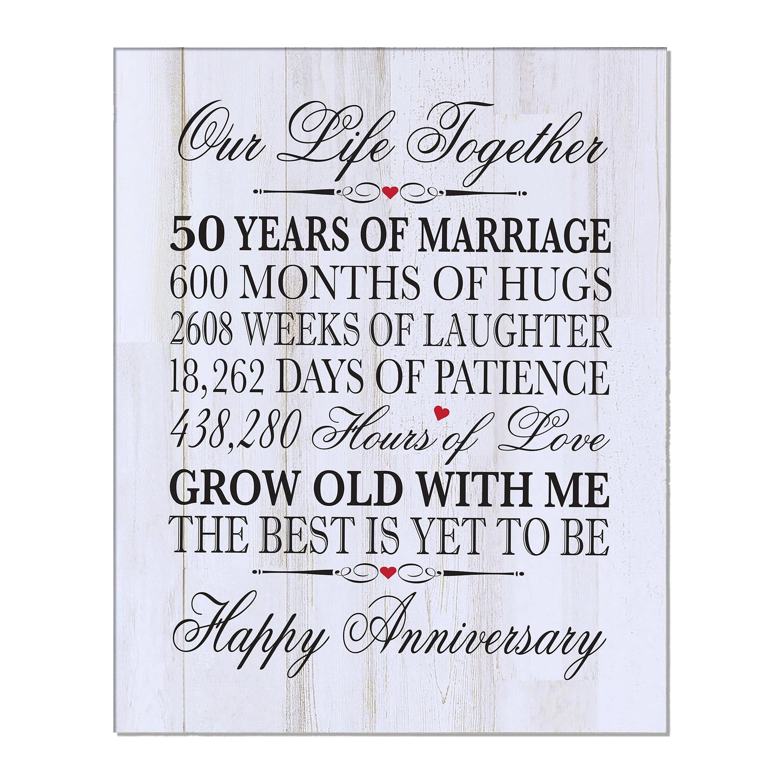 Anniversary White Distressed Wall Plaque - Our Life Together - LifeSong Milestones