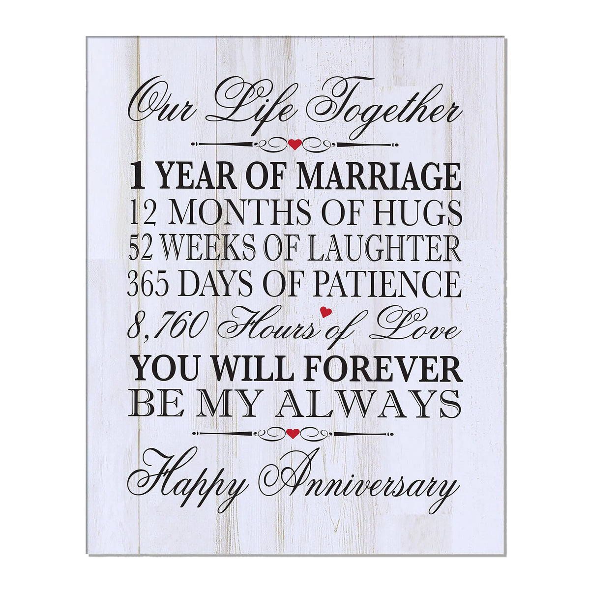 Anniversary White Distressed Wall Plaque - Our Life Together - LifeSong Milestones