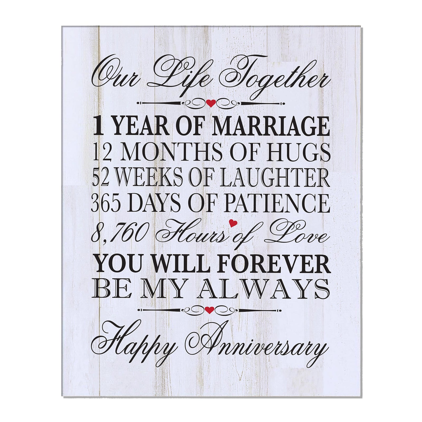 Anniversary White Distressed Wall Plaque - Our Life Together - LifeSong Milestones