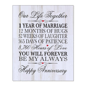 Anniversary White Distressed Wall Plaque - Our Life Together - LifeSong Milestones