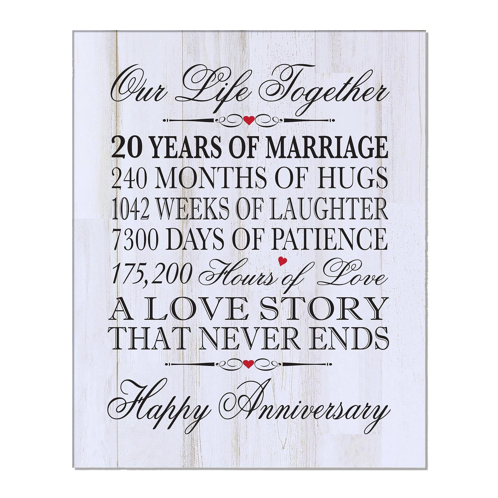 Anniversary White Distressed Wall Plaque - Our Life Together - LifeSong Milestones
