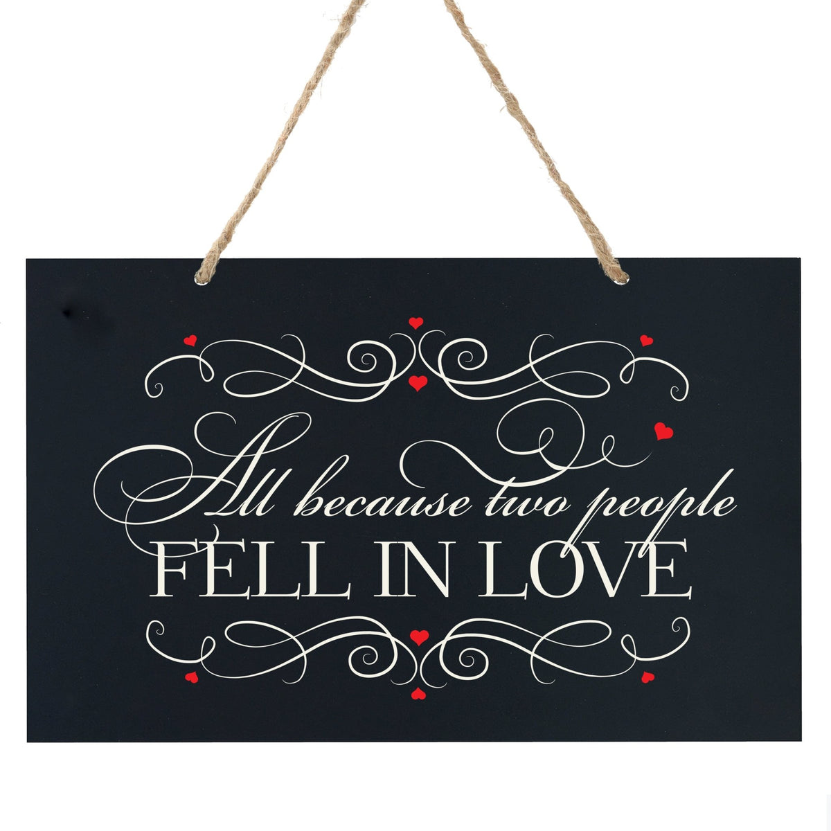 Anniversary Wooden Wedding Ceremony Sign Gift - All Because - LifeSong Milestones