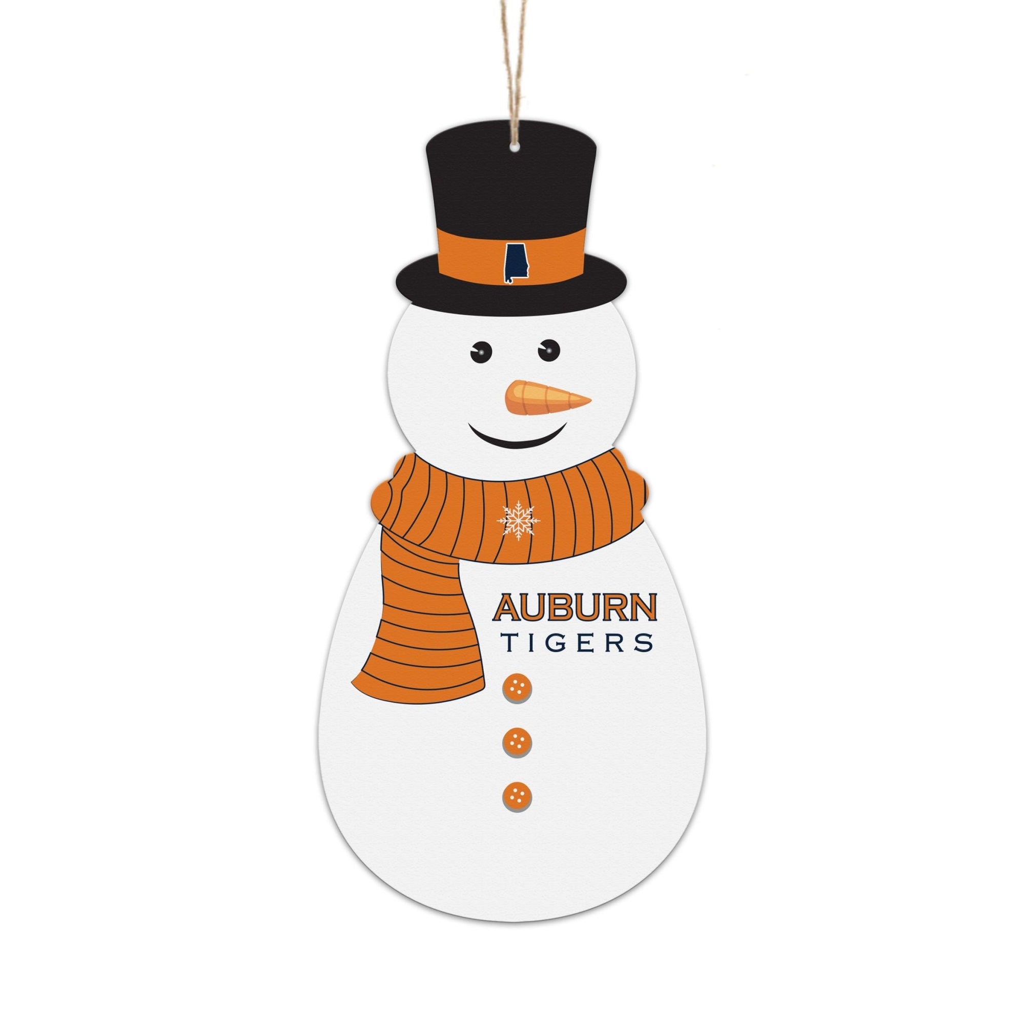 Auburn Tigers Snowman Christmas Tree Ornament - LifeSong Milestones