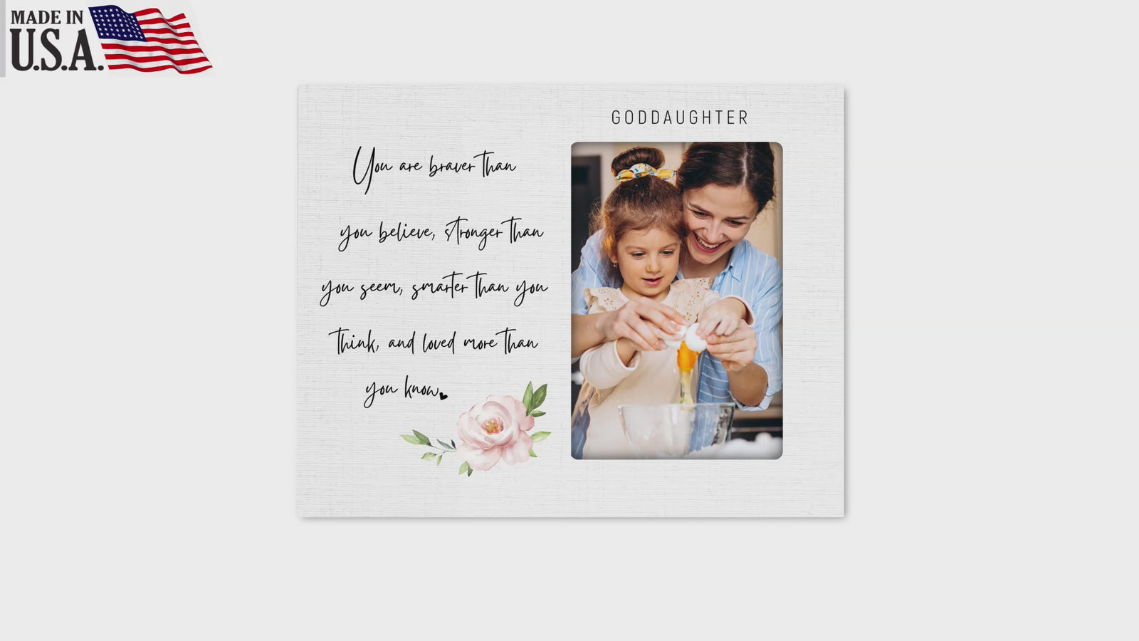 Wooden Picture Frame for Goddaughter