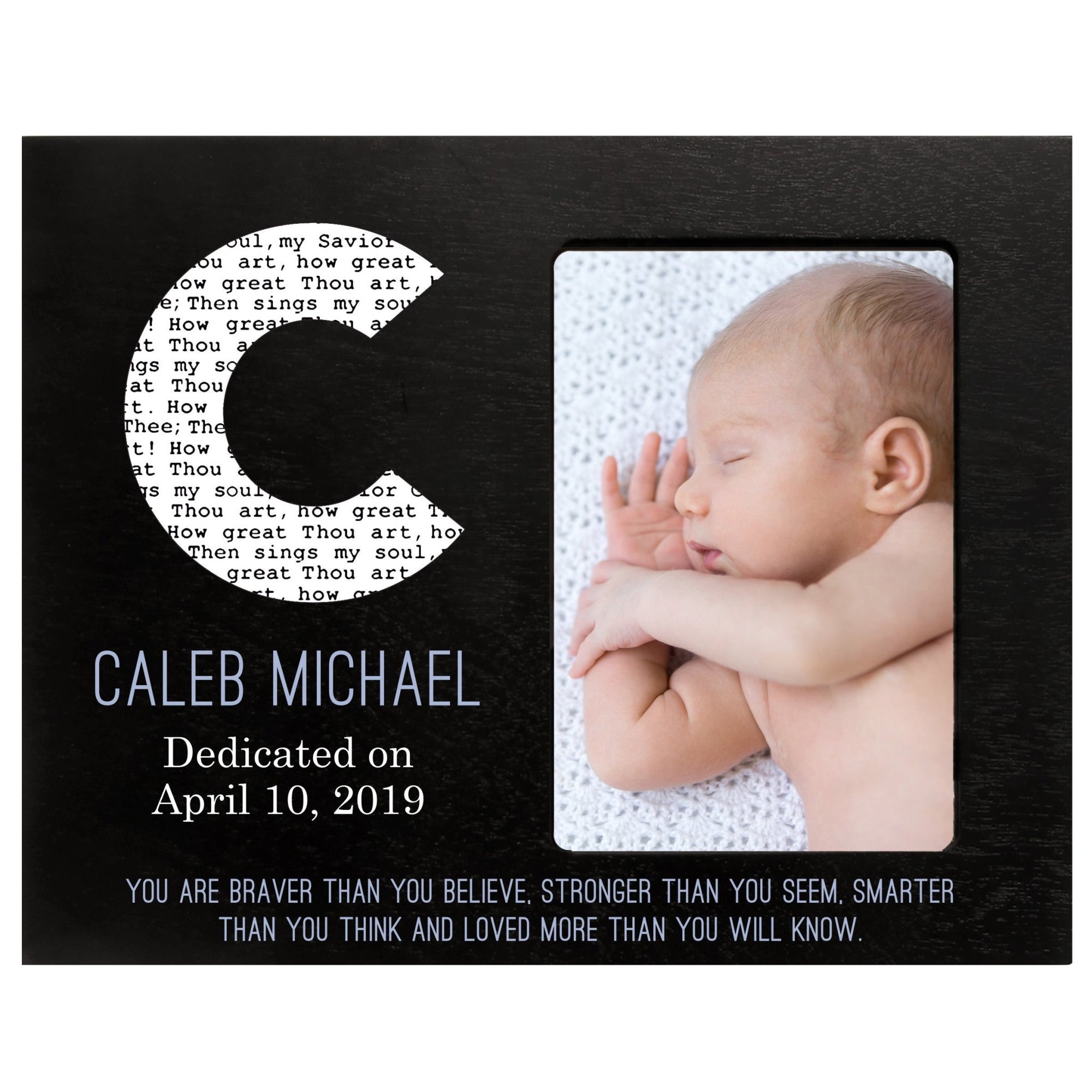 Baby Birth Announcement Photo Frame For Boys and Girls Braver Than - LifeSong Milestones