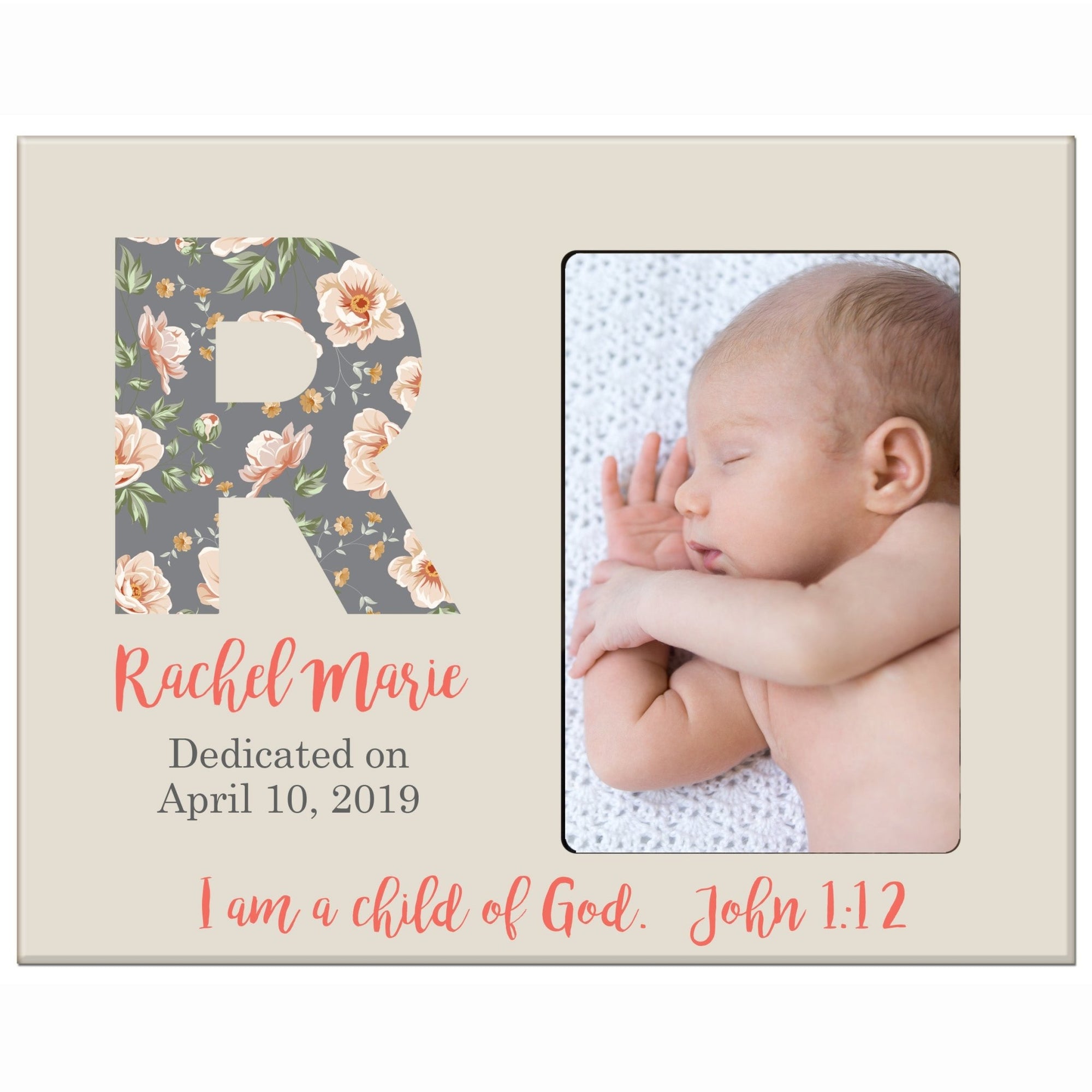 Baby Birth Announcement Photo Frame For Boys and Girls Child of God - LifeSong Milestones