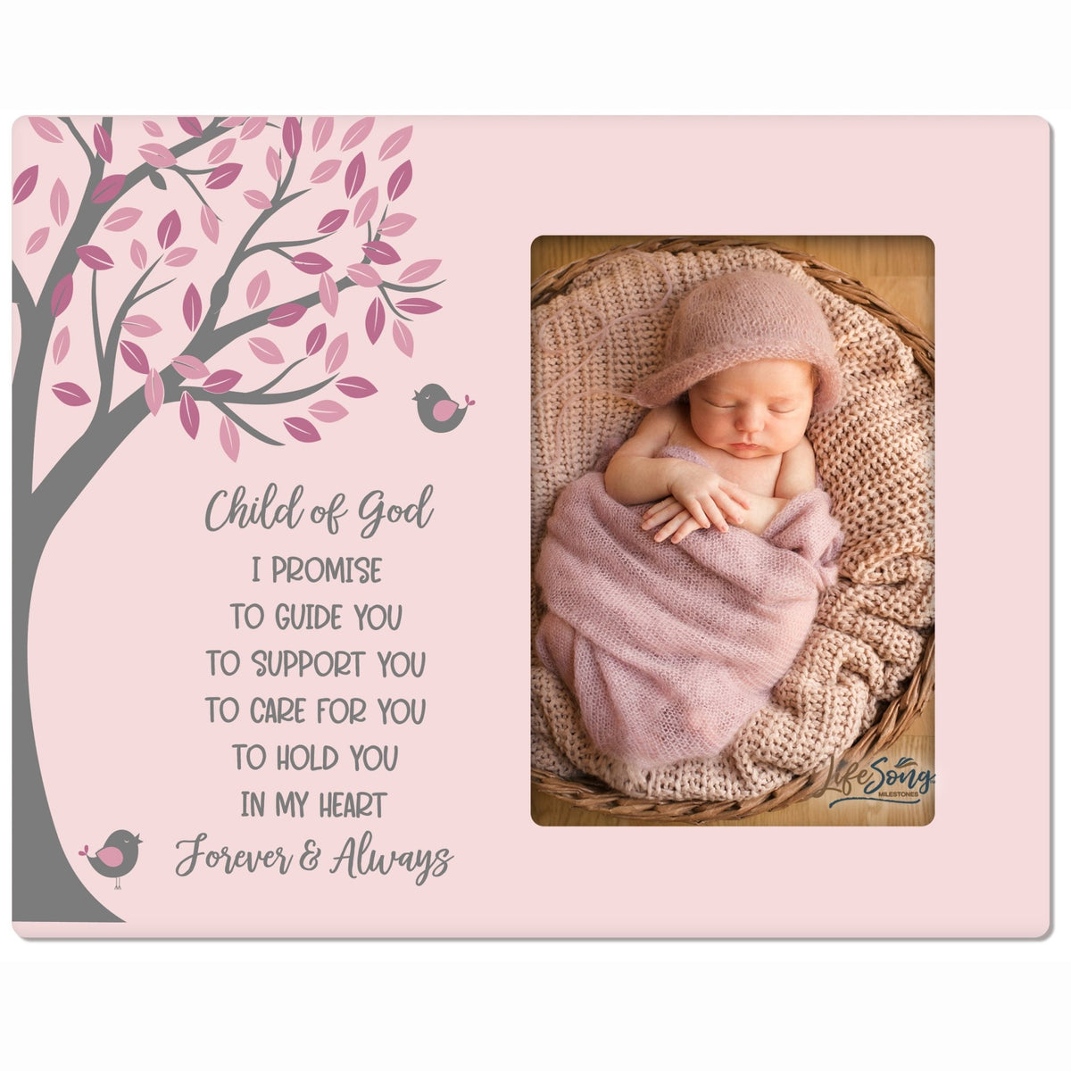 Baptism Baby Dedication Photo Frame Gift For Newborn - Child of God - LifeSong Milestones