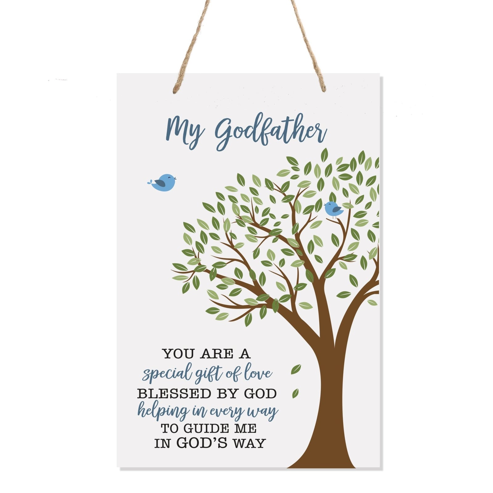 Lifesong Milestones Baptism Wall Hanging Rope Signs Gift for Godfather