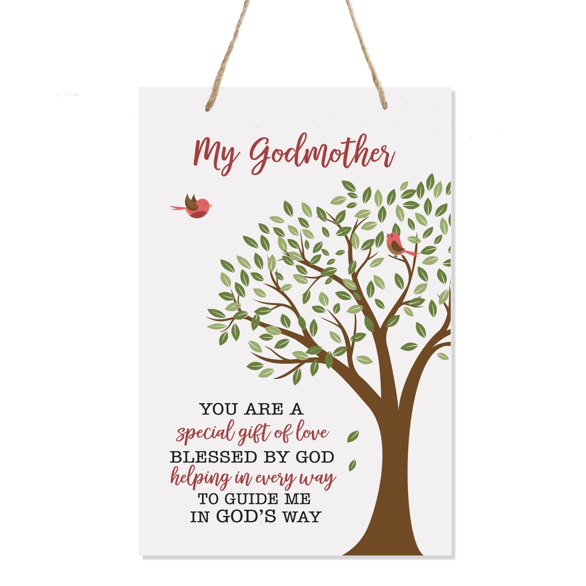 Baptism Godmother Wall Hanging Rope Signs - LifeSong Milestones