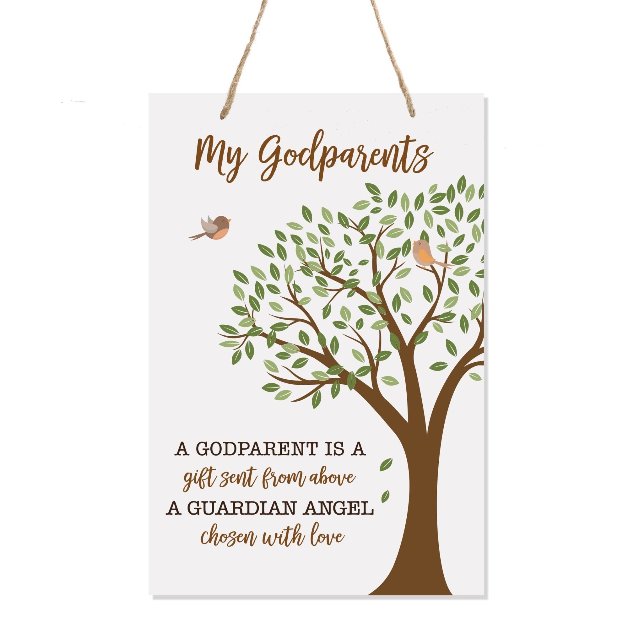 Lifesong Milestones Baptism Wall Hanging Rope Signs Gift for Godparents