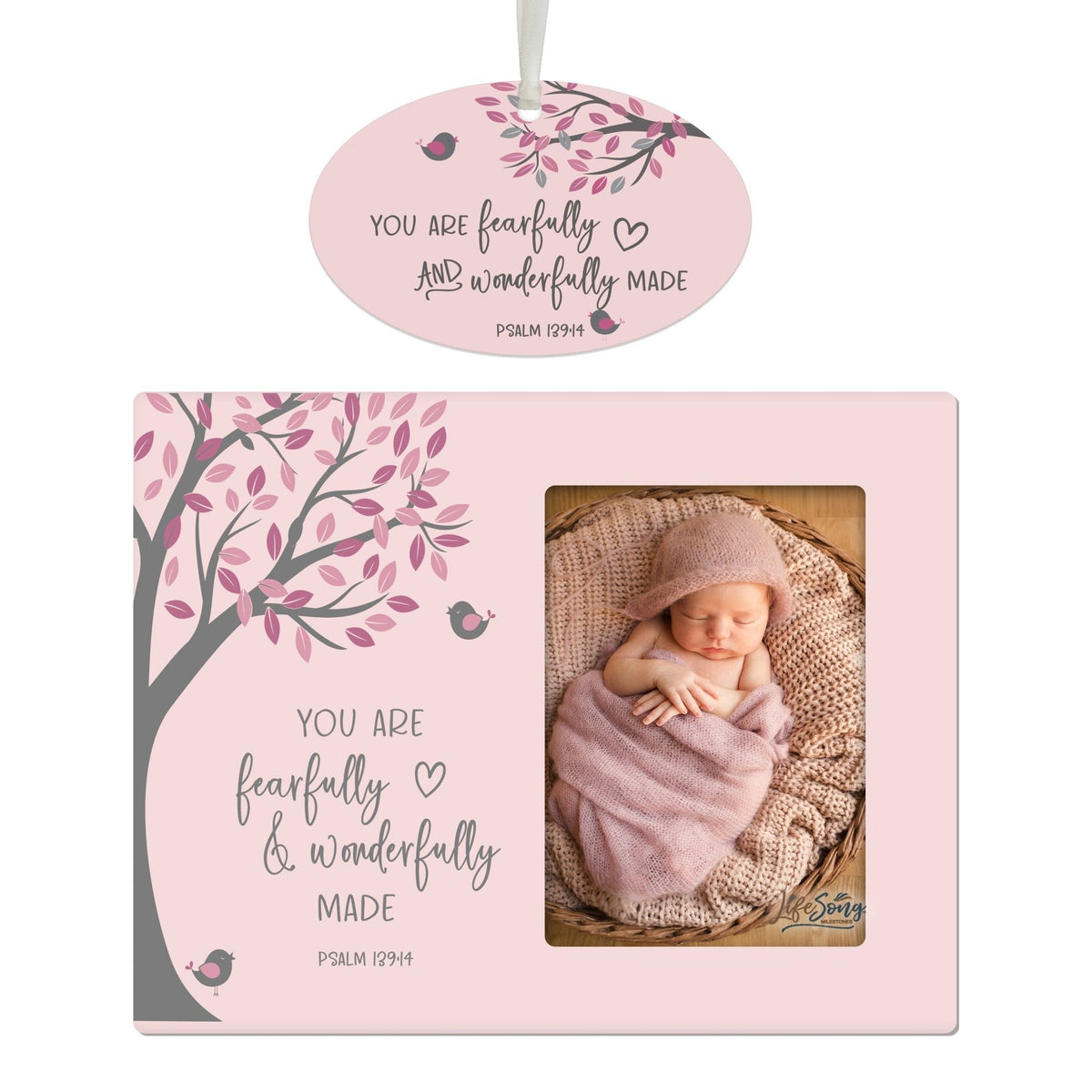 Baptism Picture Frame and Ornament Bundle - Fearfully and Wonderfully - LifeSong Milestones