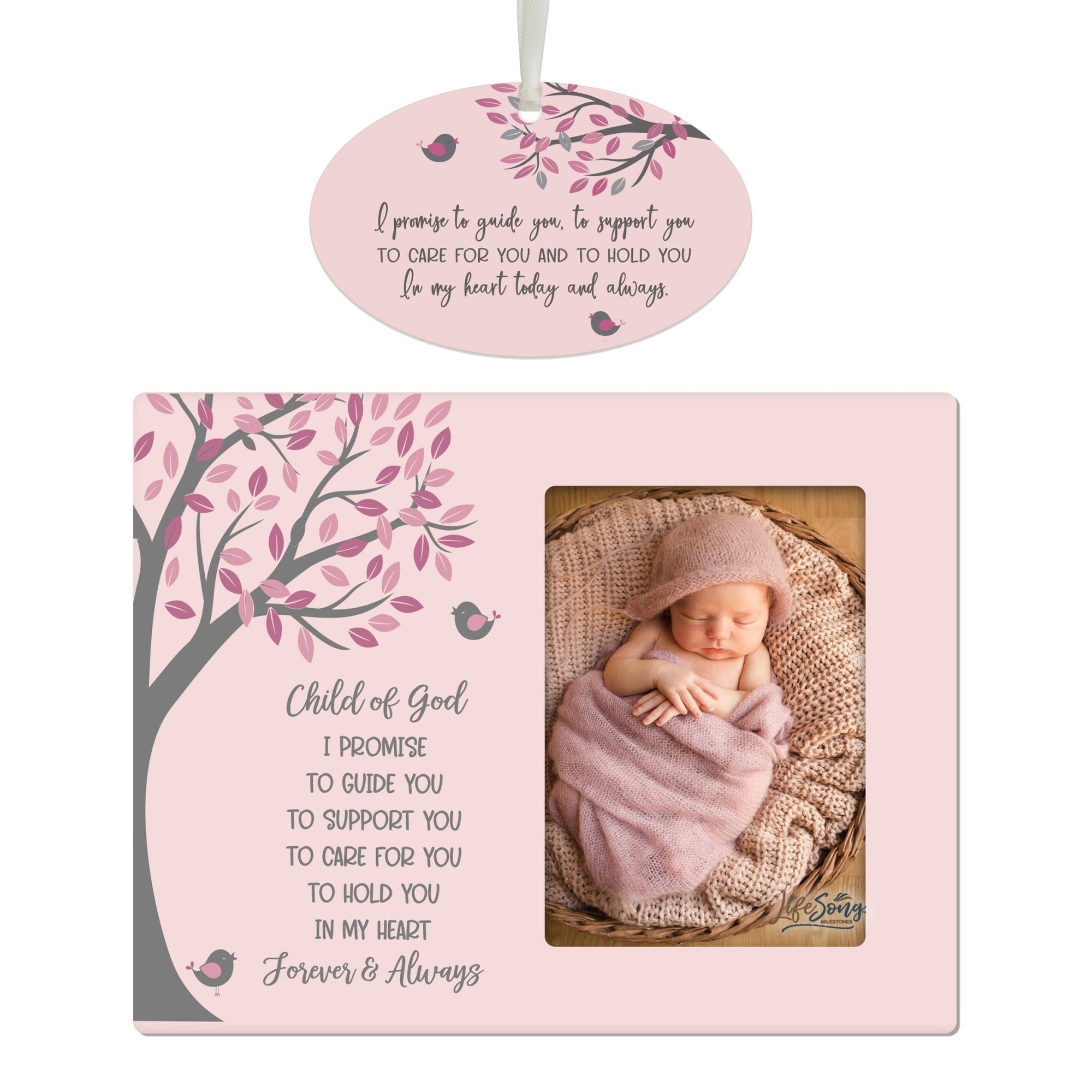 Baptism Picture Frame and Ornament Bundle - I Promise - LifeSong Milestones