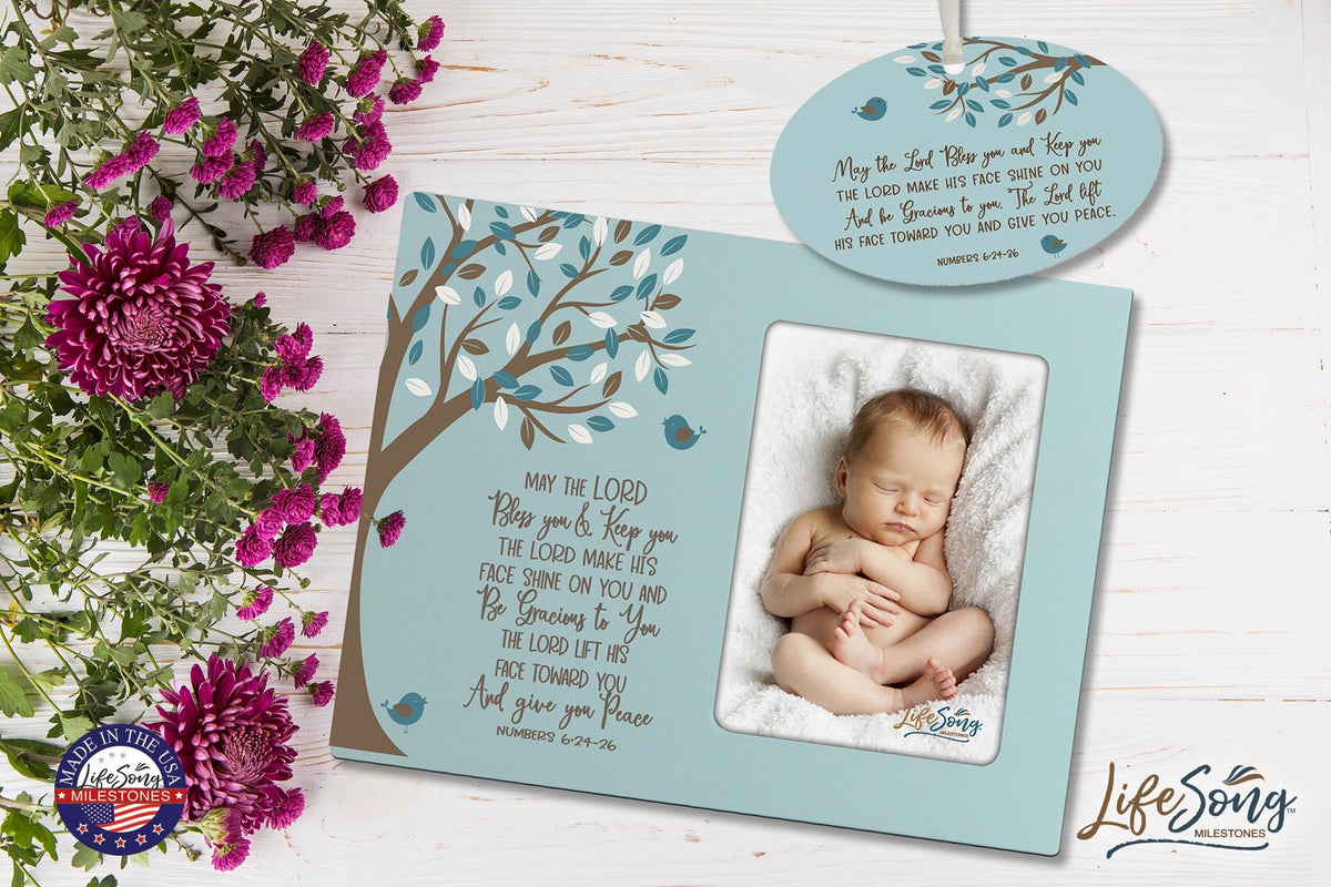 Baptism Picture Frame and Ornament Bundle - May The Lord - LifeSong Milestones