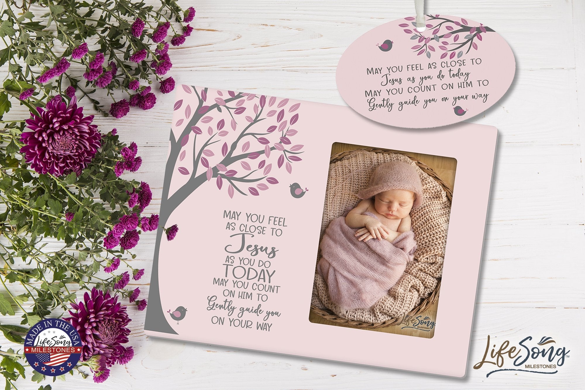 Baptism Picture Frame and Ornament Bundle - May You Feel - LifeSong Milestones