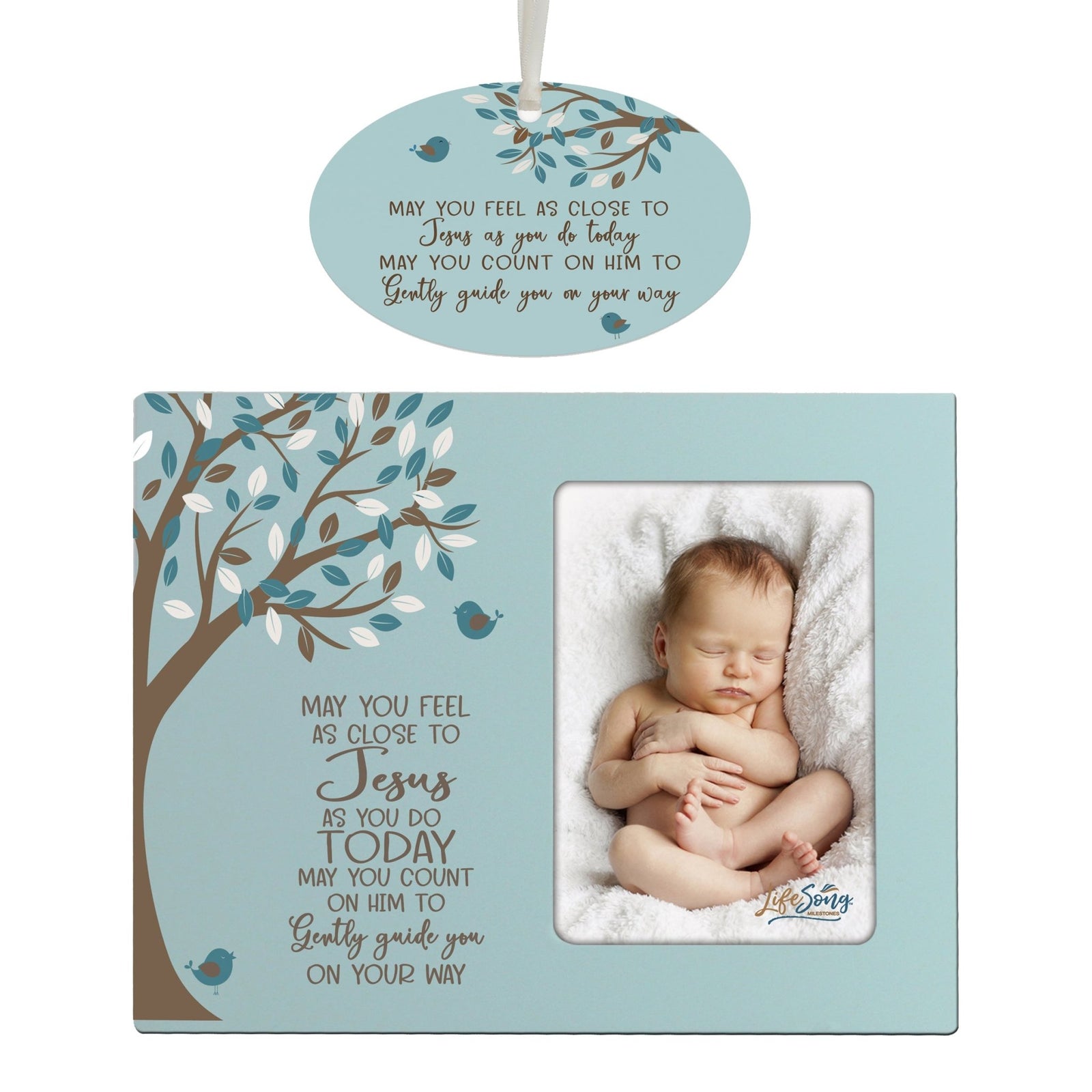 Baptism Picture Frame and Ornament Bundle - May You Feel - LifeSong Milestones
