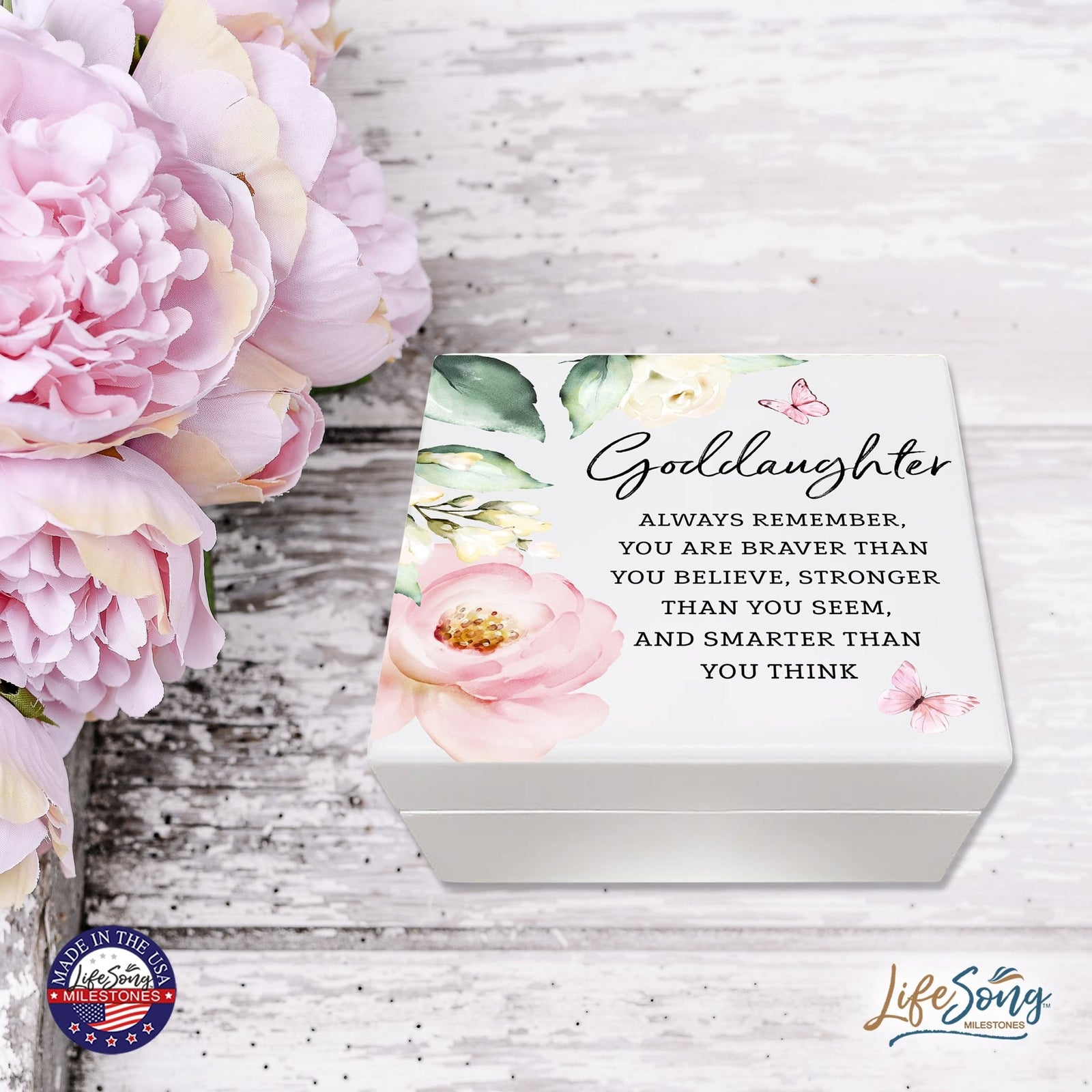 Baptism Jewelry Box Keepsake with mirror for daughter