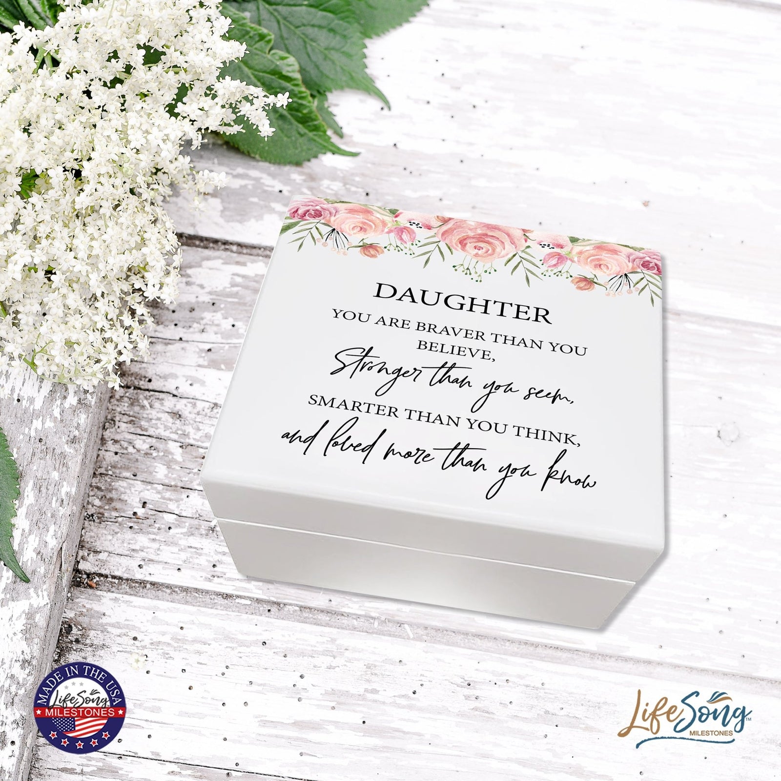 Baptism Jewelry Box Keepsake with mirror for daughter