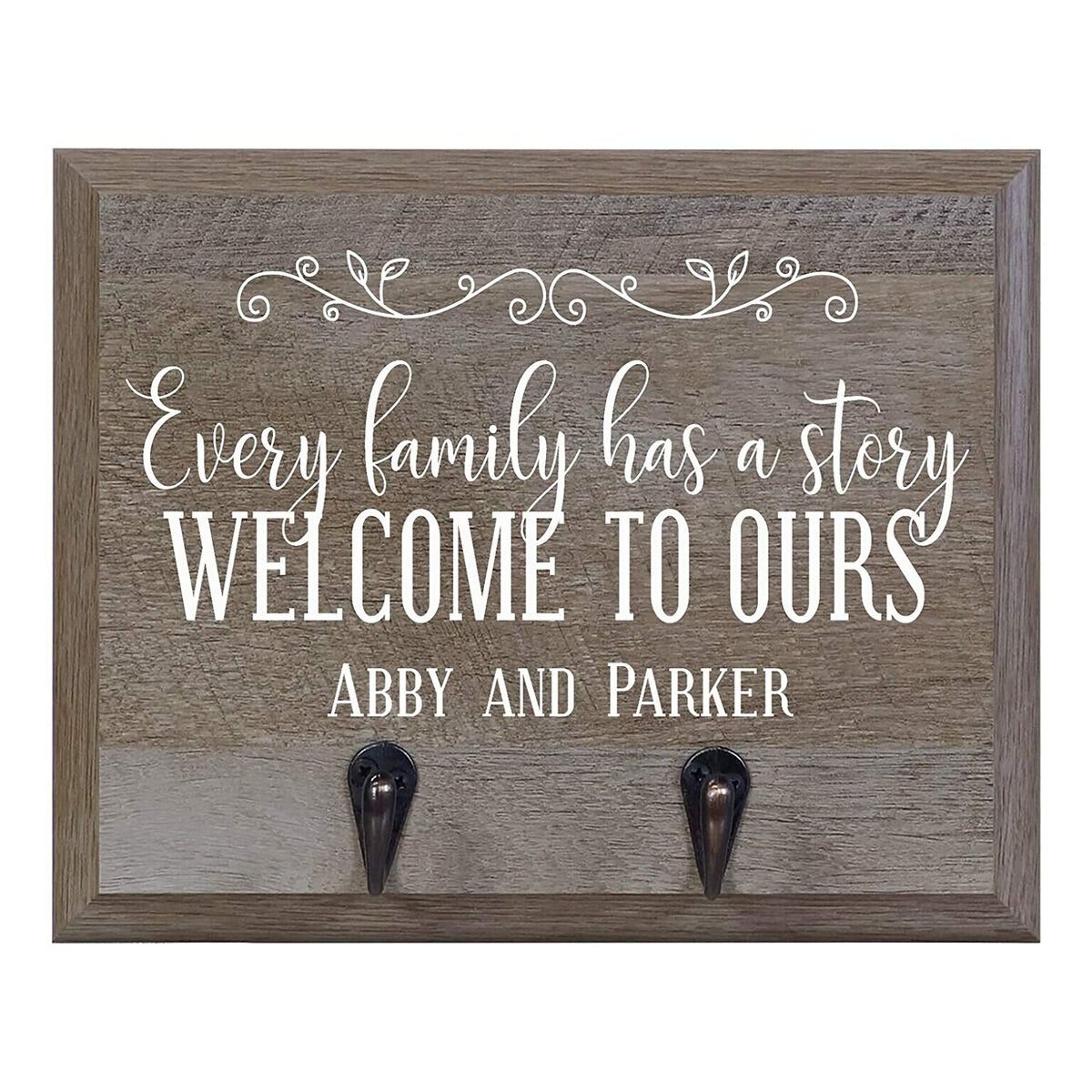 Barn Wood Personalized Coat Rack Wall Sign 15" w x 12" h 4.25" deep - LifeSong Milestones