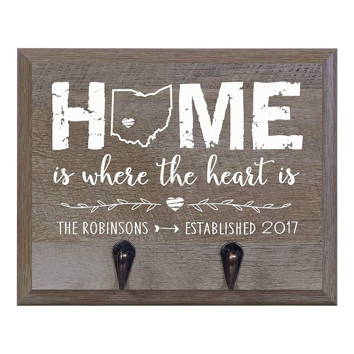 Barn Wood Personalized Coat Rack Wall Sign 15" w x 12" h 4.25" deep - LifeSong Milestones