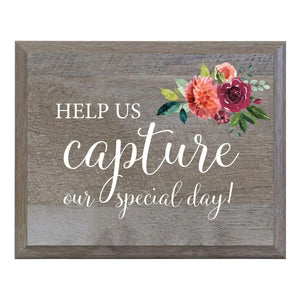 Barn Wood Wedding Party Sign Plaque - Help Us Capture Our Special Day - LifeSong Milestones