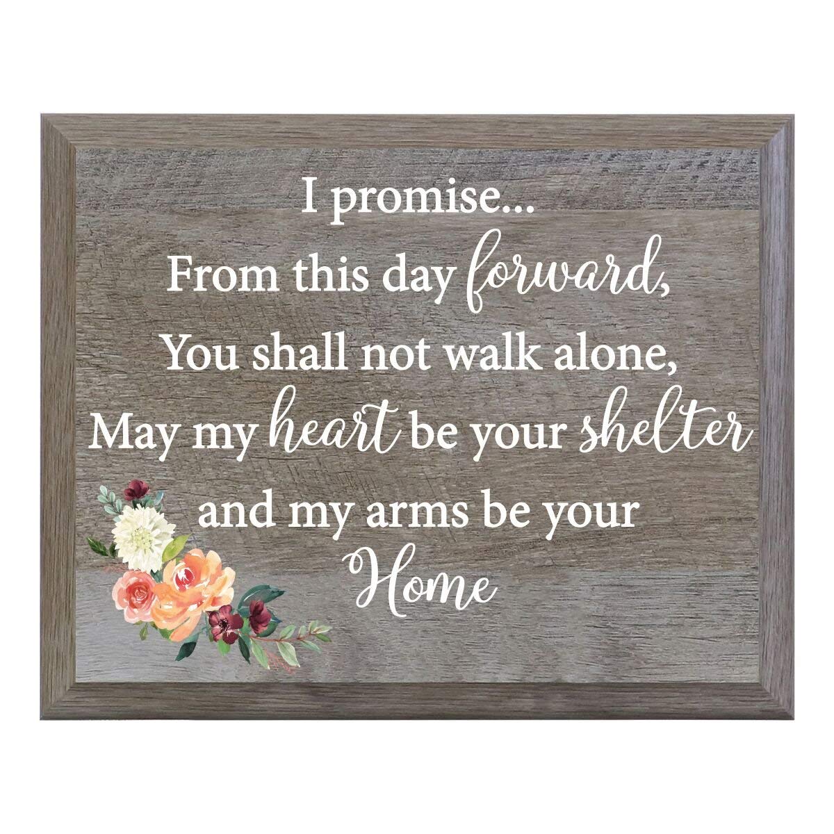 Barn Wood Wedding Party Sign Plaque - I Promise - LifeSong Milestones